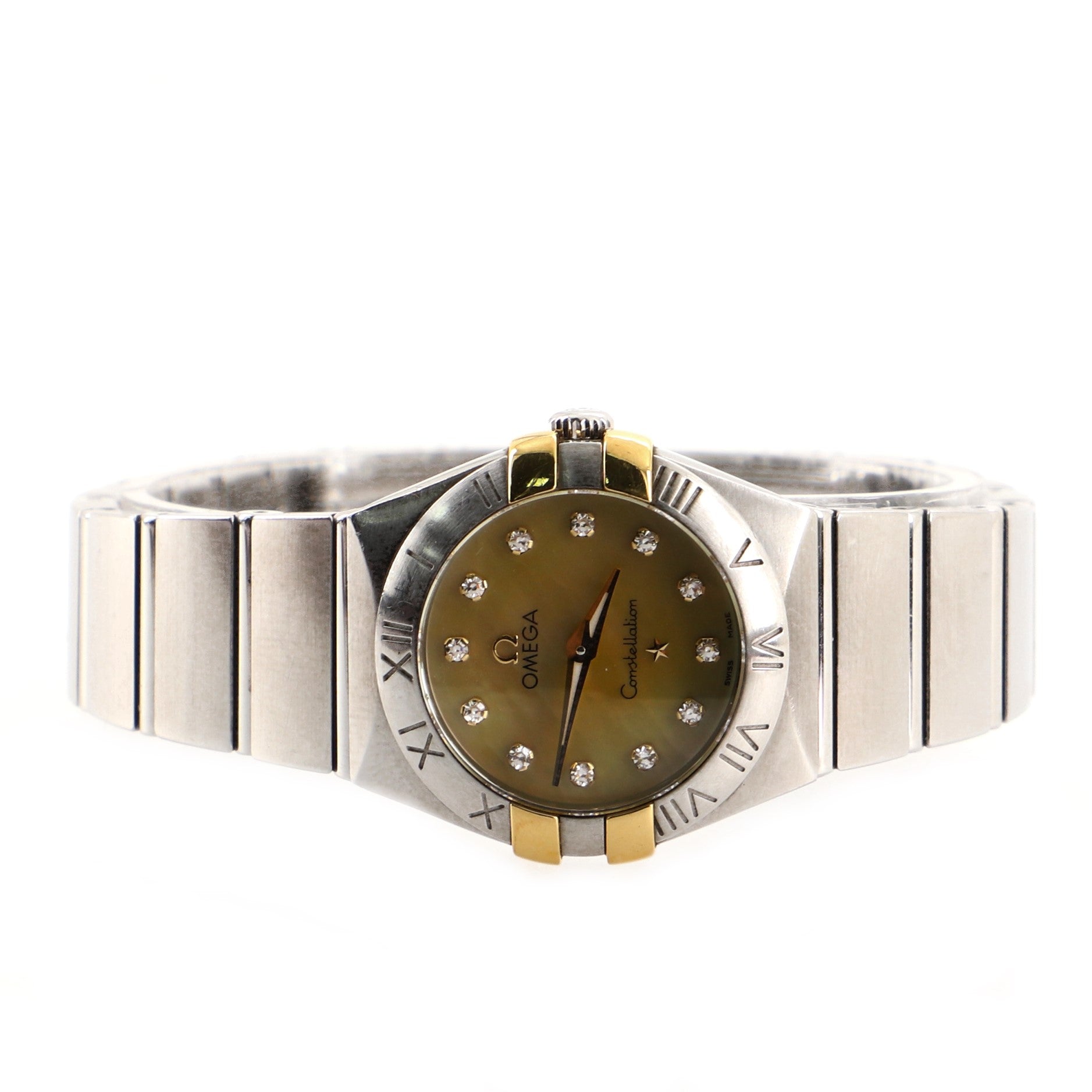Omega Constellation Quartz Watch Stainless Steel and Yellow Gold with Diamond Markers 24