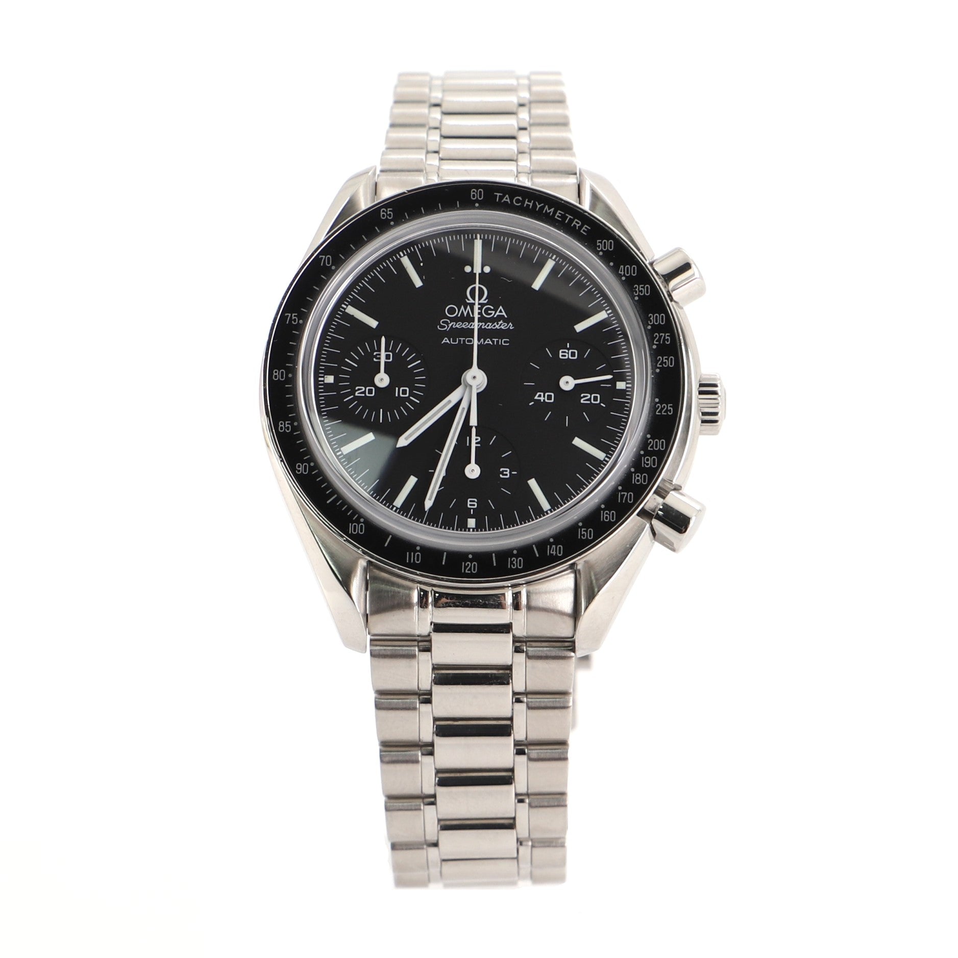 Omega Speedmaster Reduced Chronograph Automatic Watch Stainless Steel 37