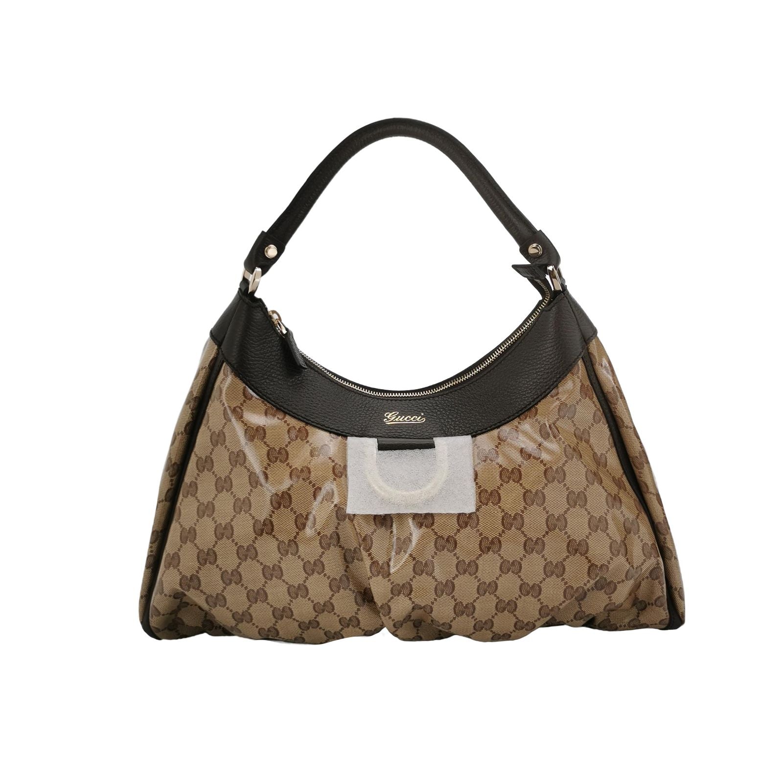 Gucci Abbey Leather Coated Canvas GG Monogram D-Ring Shoulder Bag 250430781172975