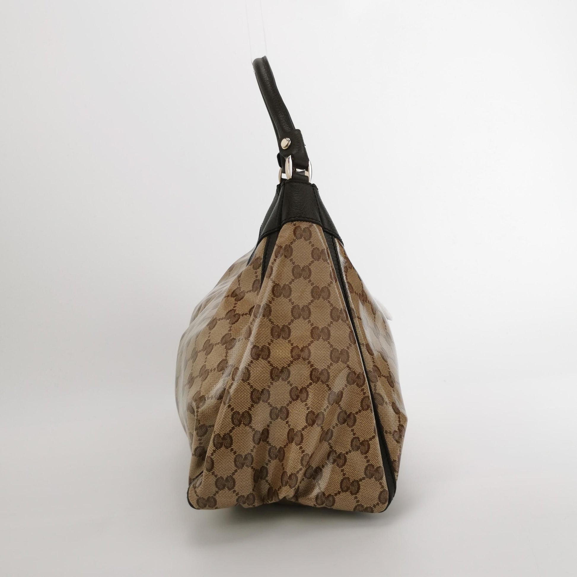 Gucci Abbey Leather Coated Canvas GG Monogram D-Ring Shoulder Bag 250430781172975