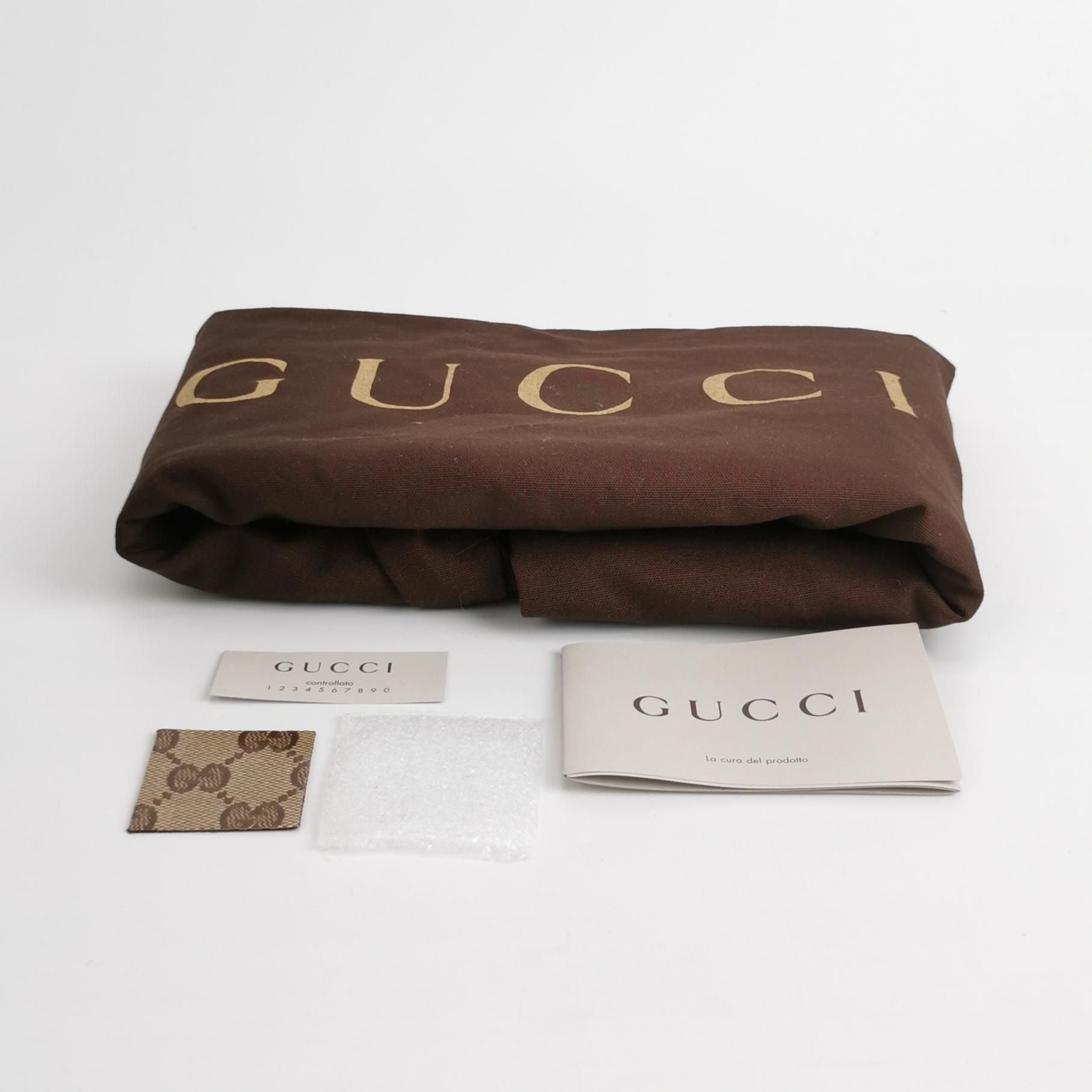 Gucci Abbey Leather Coated Canvas GG Monogram D-Ring Shoulder Bag 250430781172975