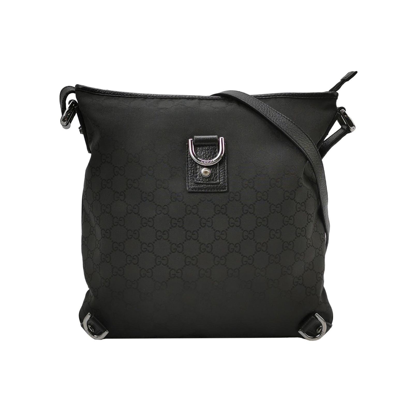 Gucci Abbey Leather and Nylon GG Monogram D-Ring Shoulder Bag 250501781174265