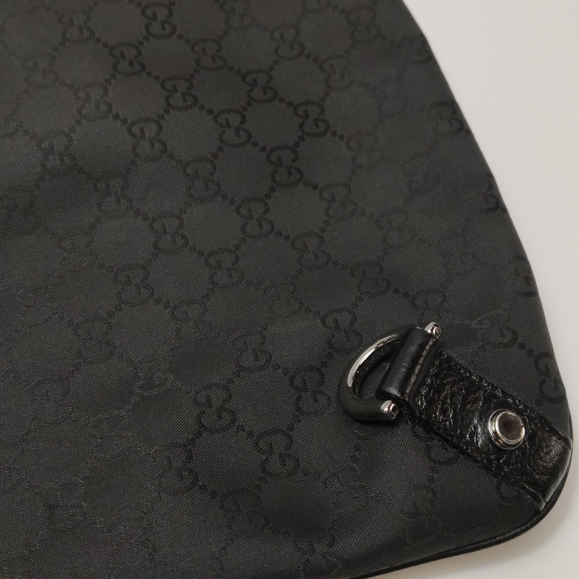 Gucci Abbey Leather and Nylon GG Monogram D-Ring Shoulder Bag 250501781174265