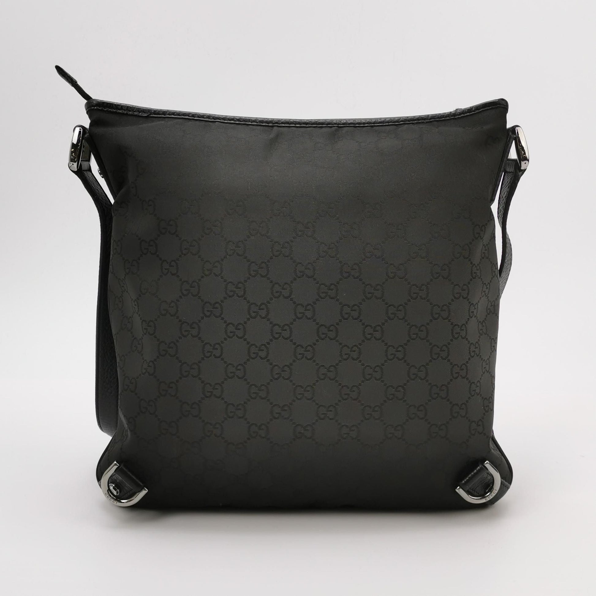 Gucci Abbey Leather and Nylon GG Monogram D-Ring Shoulder Bag 250501781174265