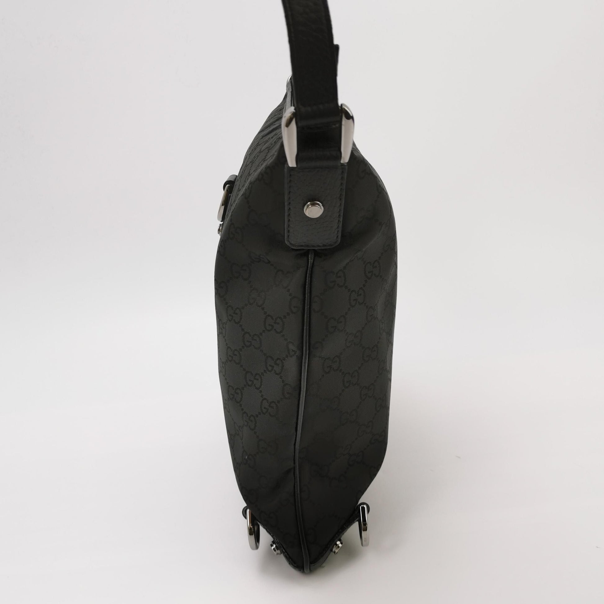 Gucci Abbey Leather and Nylon GG Monogram D-Ring Shoulder Bag 250501781174265