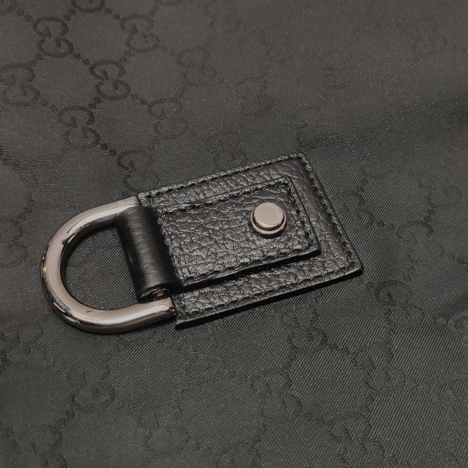 Gucci Abbey Leather and Nylon GG Monogram D-Ring Shoulder Bag 250501781174265