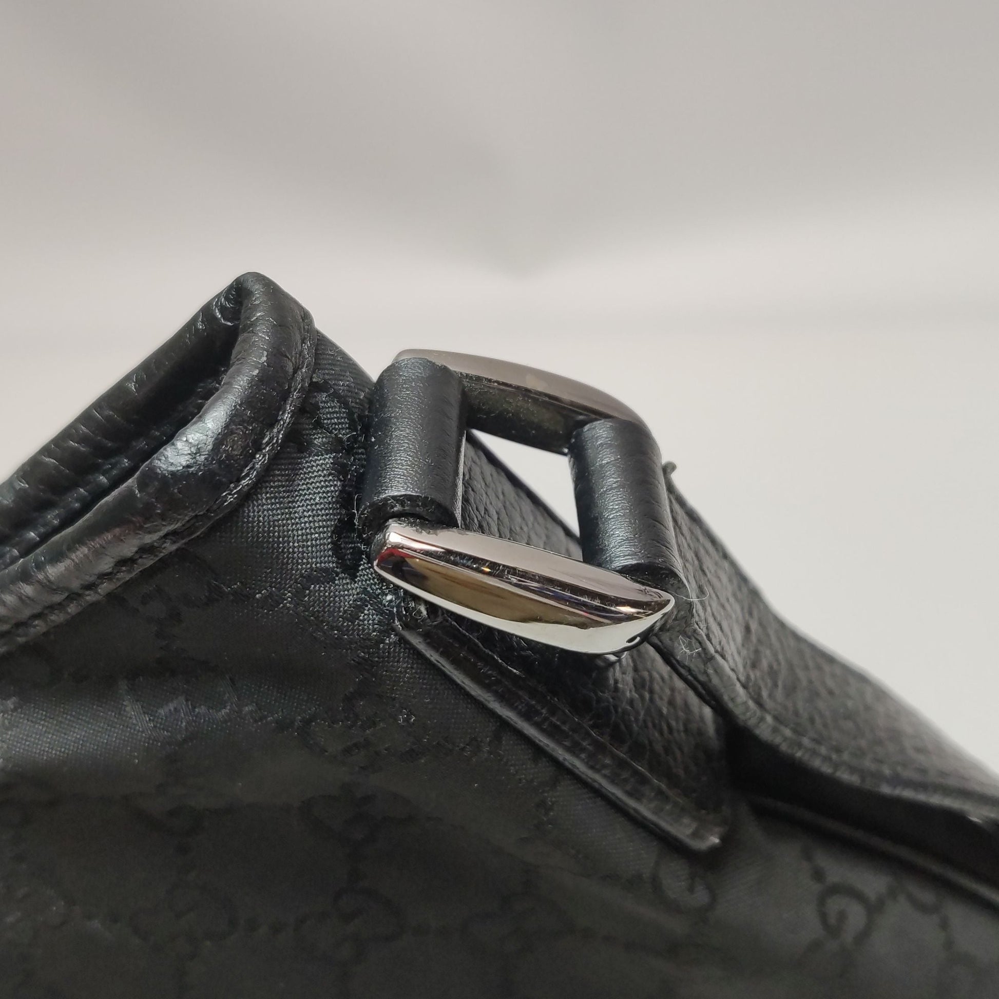 Gucci Abbey Leather and Nylon GG Monogram D-Ring Shoulder Bag 250501781174265