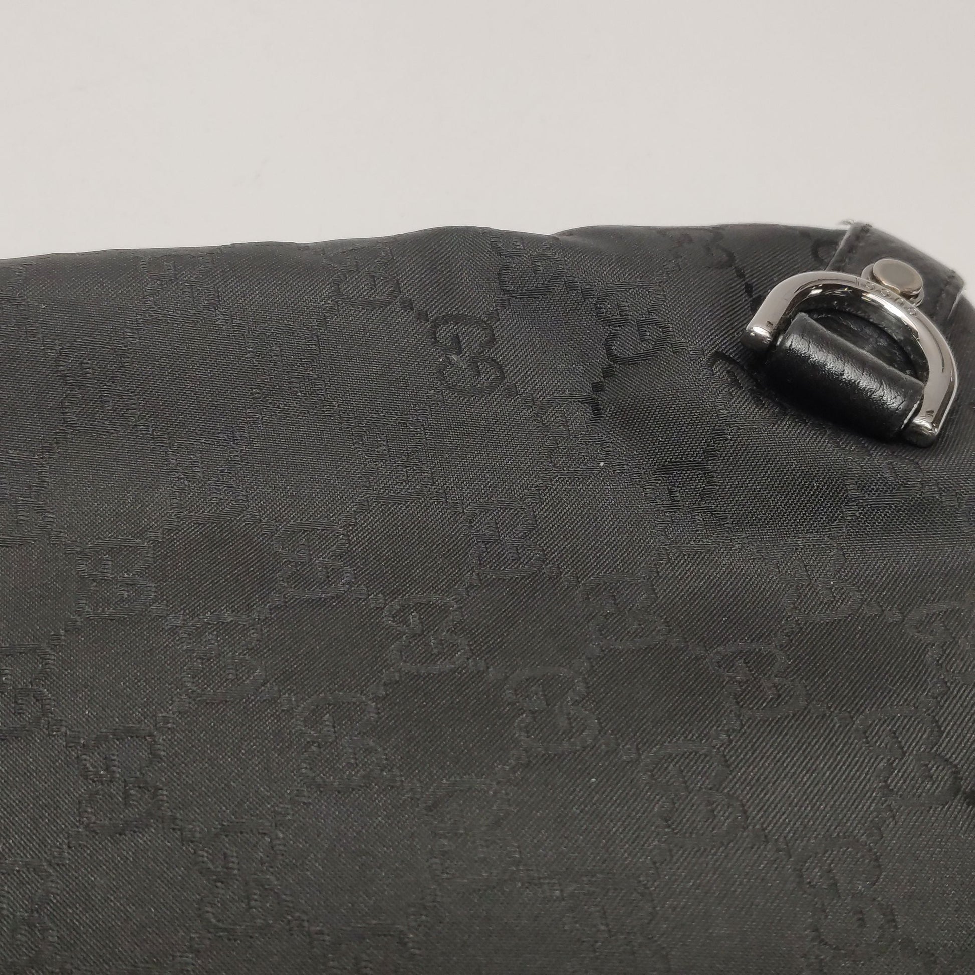 Gucci Abbey Leather and Nylon GG Monogram D-Ring Shoulder Bag 250501781174265
