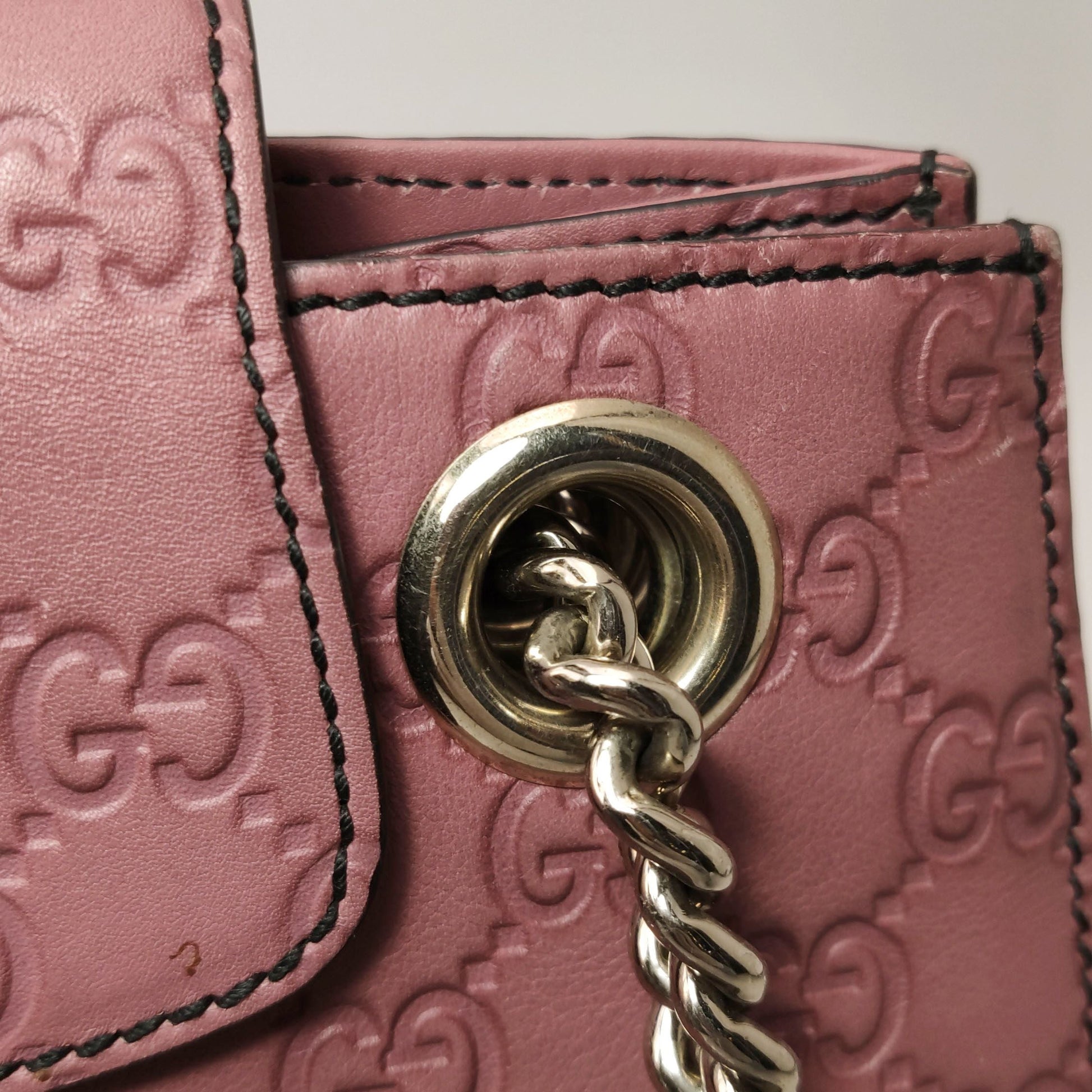 Gucci Emily Leather Signature Embossed Fringe Horsebit Shoulder Bag 047852700363