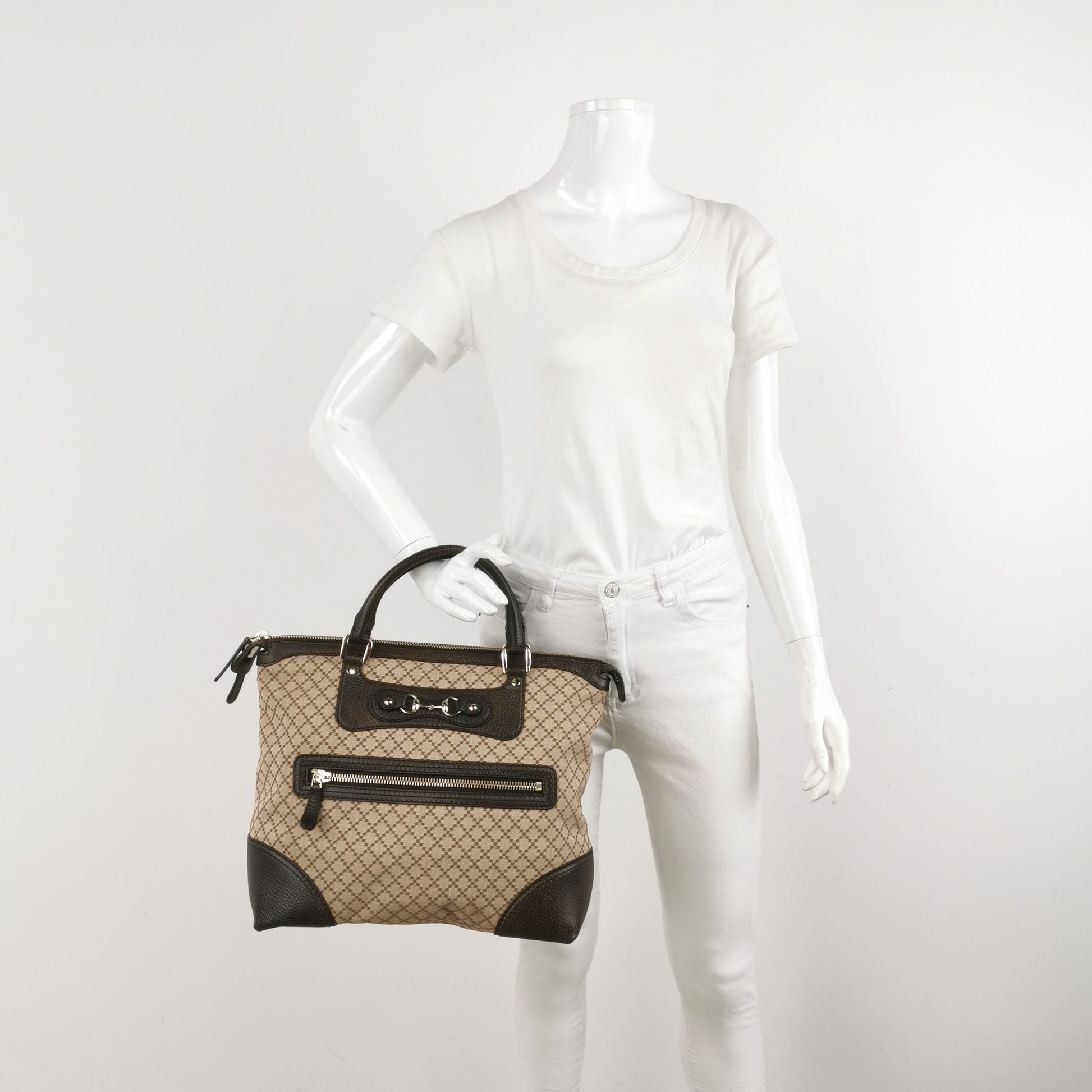 Gucci GG Canvas and Leather Horsebit Hobo Bag 047852700362