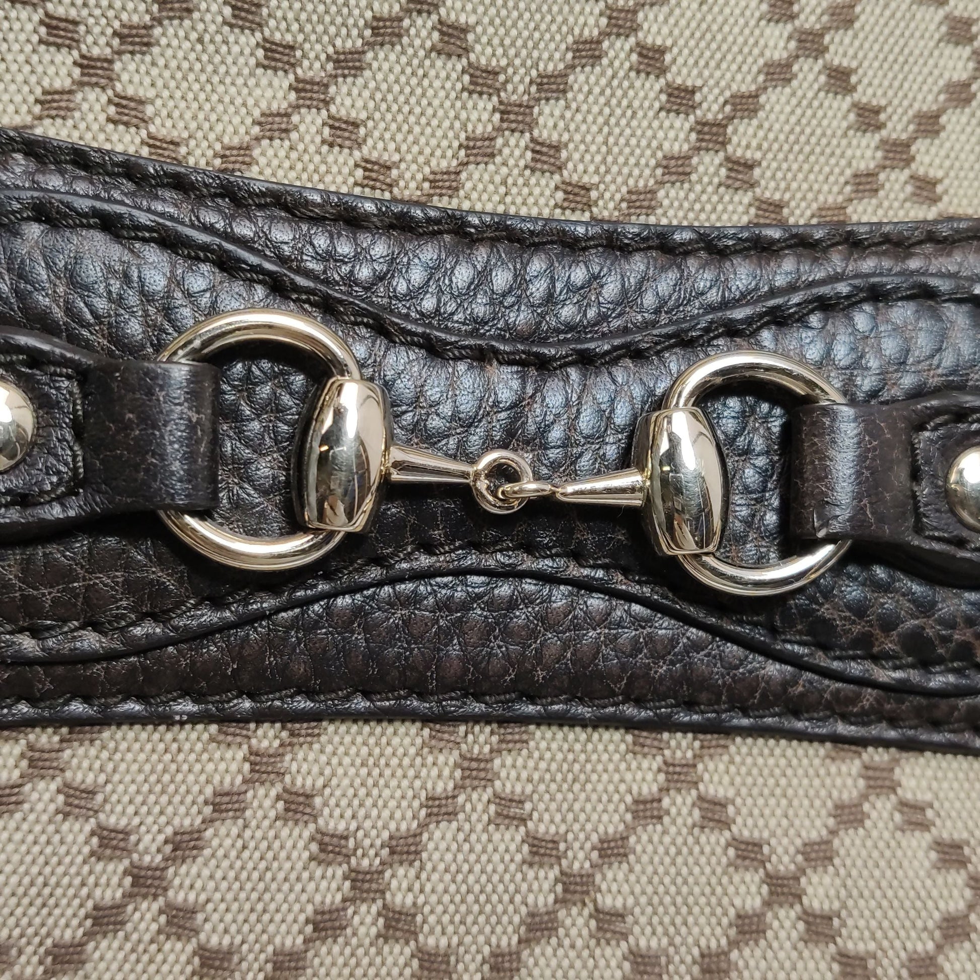 Gucci GG Canvas and Leather Horsebit Hobo Bag 047852700362
