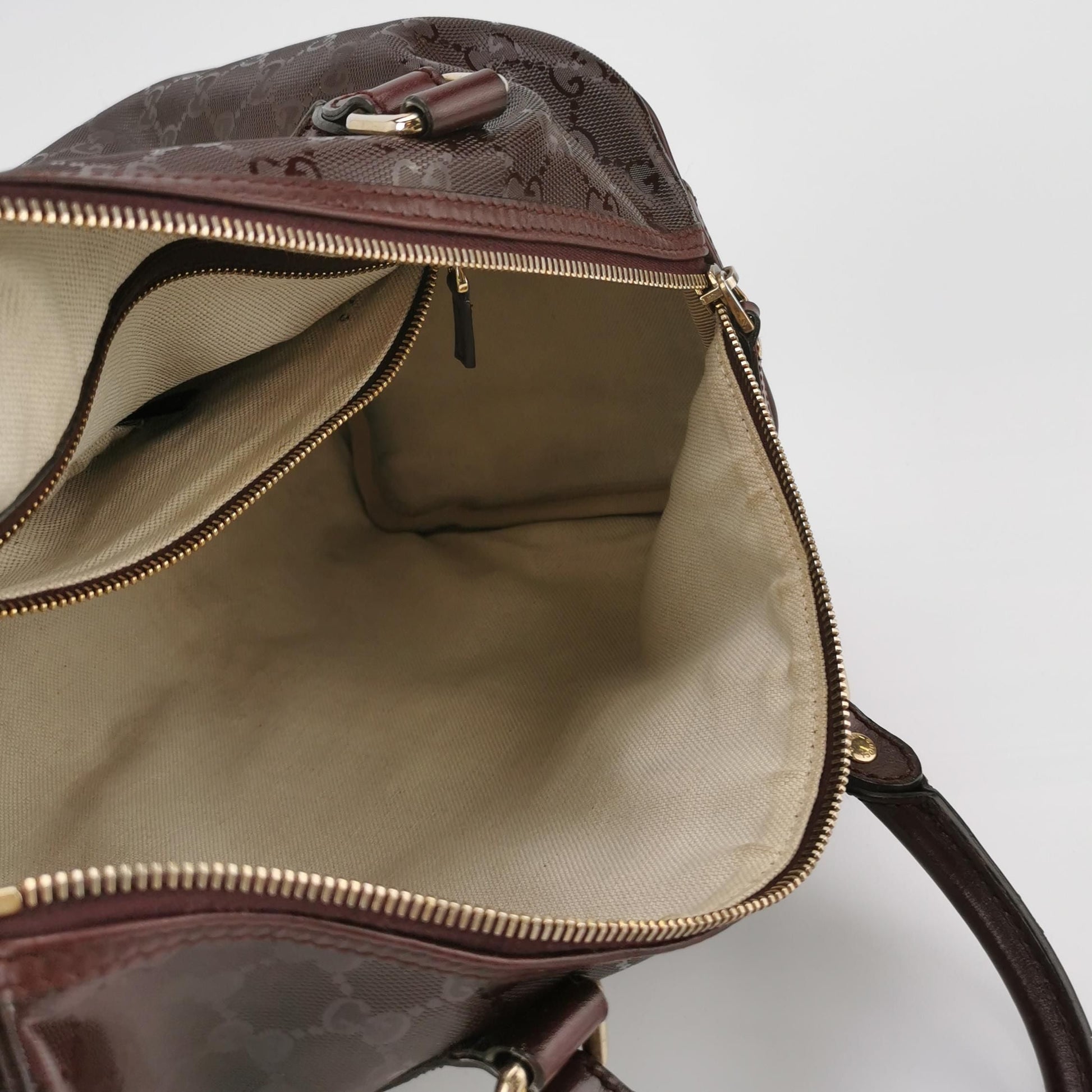 Gucci Leather Monogram Logo Zip Top Handle Bag 250419781155095