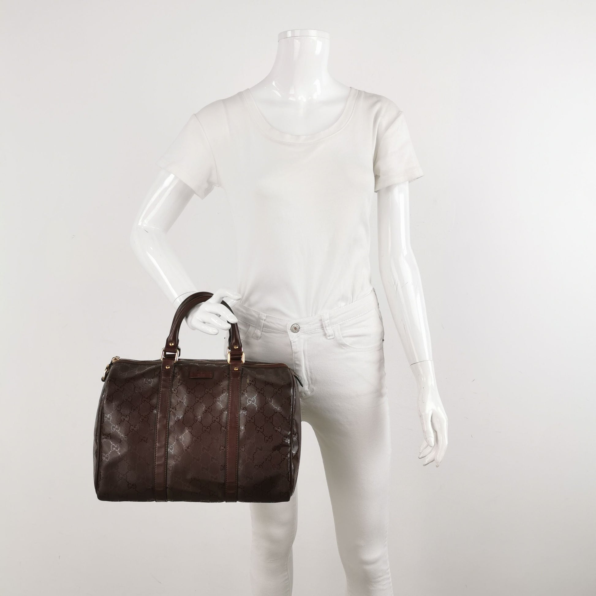 Gucci Leather Monogram Logo Zip Top Handle Bag 250419781155095