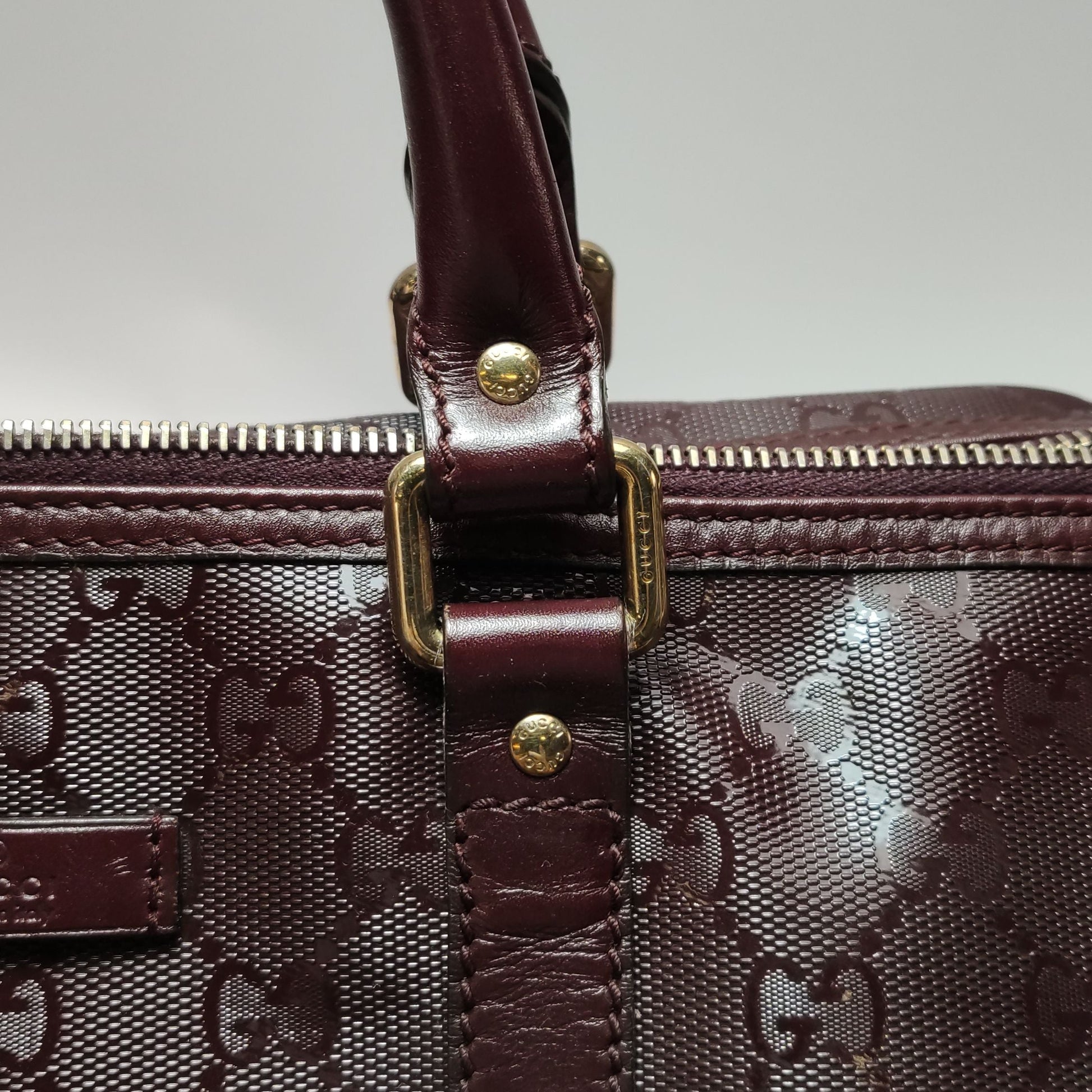 Gucci Leather Monogram Logo Zip Top Handle Bag 250419781155095