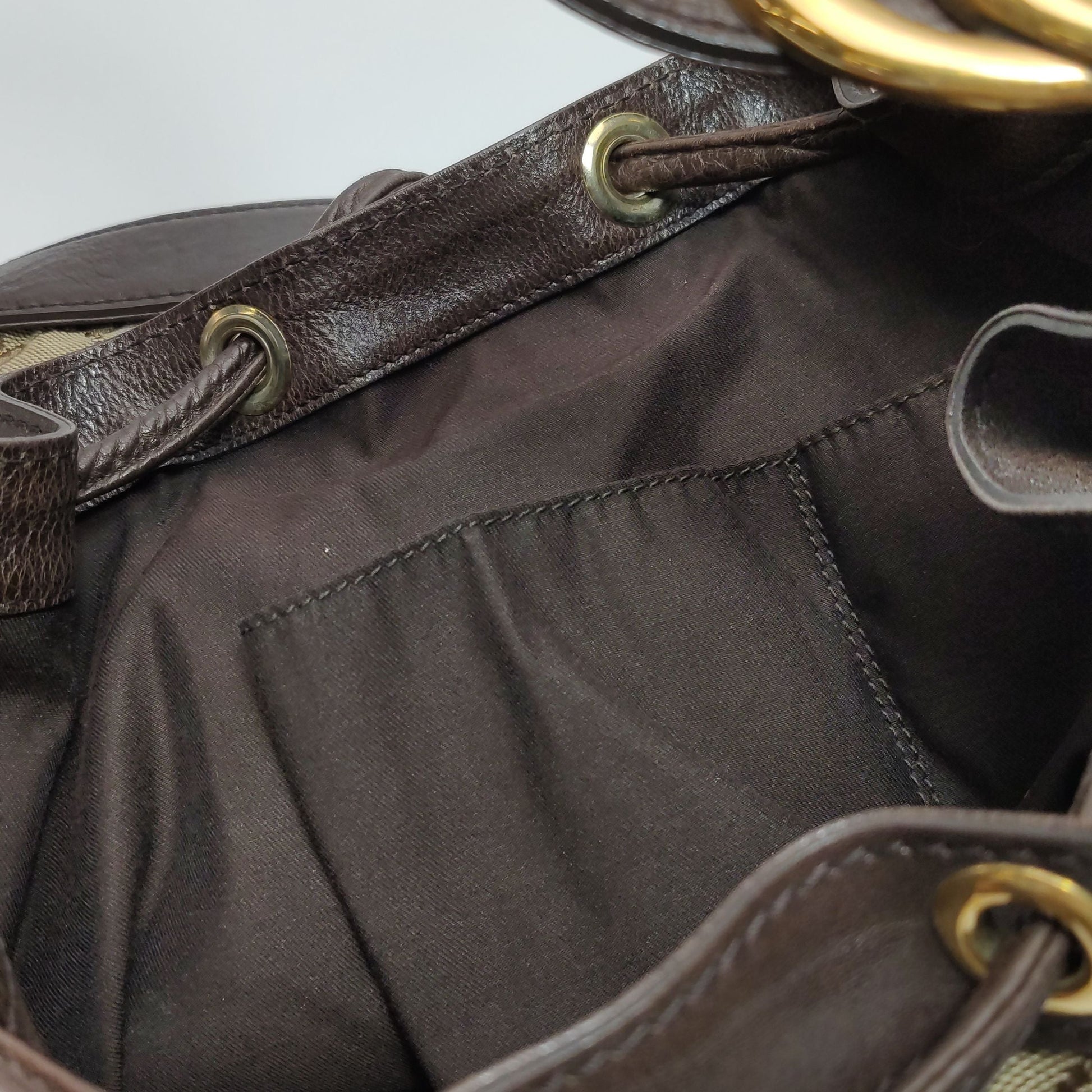 Gucci GG Canvas and Leather Drawstring Shoulder Bag 250418781154516