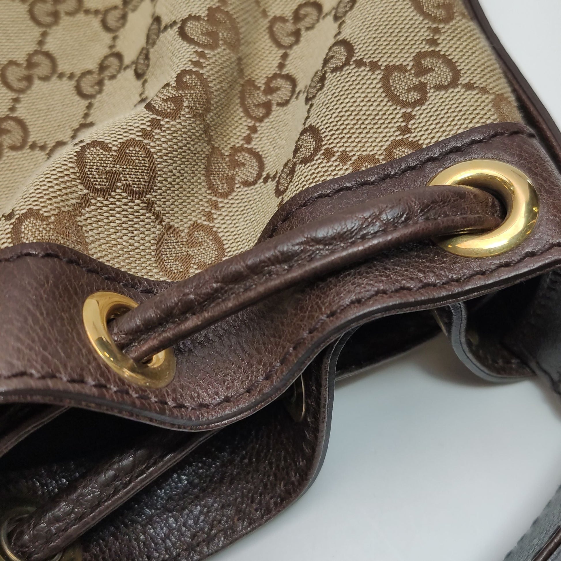 Gucci GG Canvas and Leather Drawstring Shoulder Bag 250418781154516
