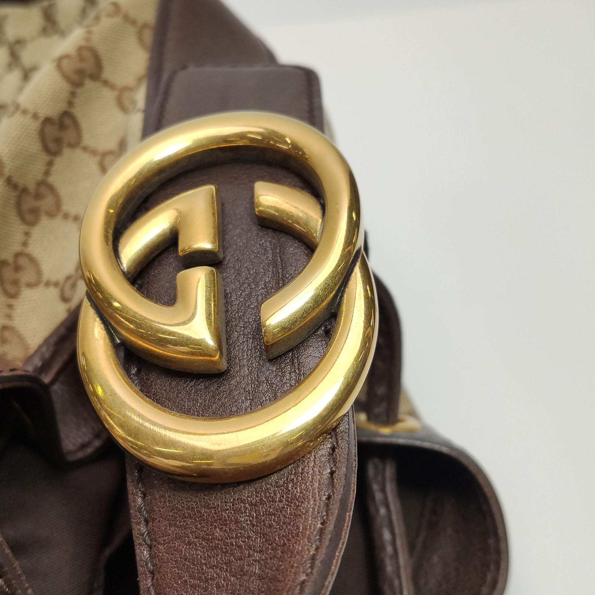 Gucci GG Canvas and Leather Drawstring Shoulder Bag 250418781154516