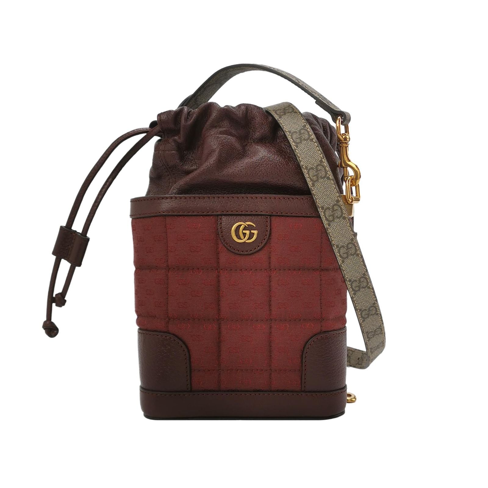 Gucci Quilted GG Logo Drawstring Crossbody Bag 047852700582