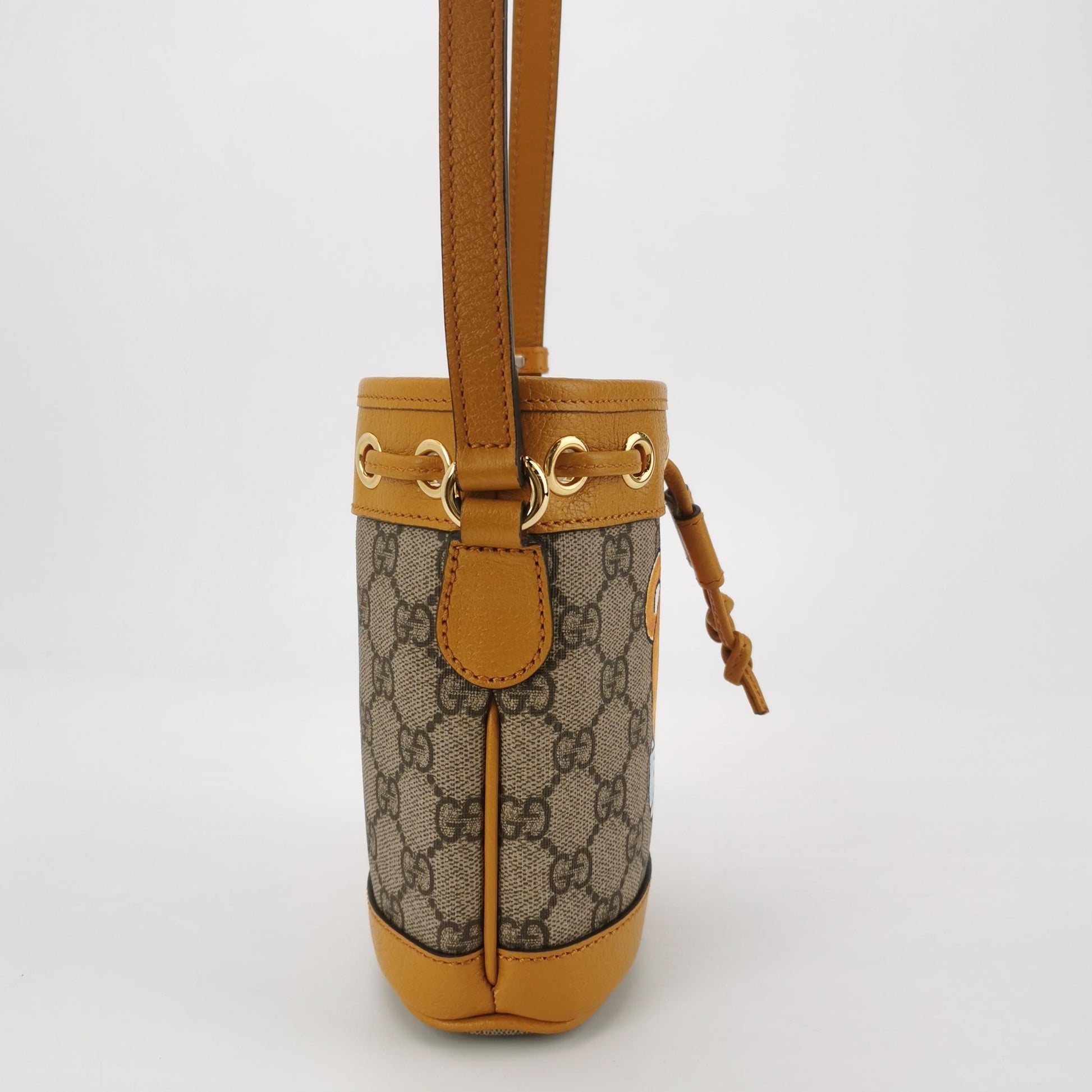 Gucci Ophidia Leather Monogram Drawstring Crossbody Bag 057850700643