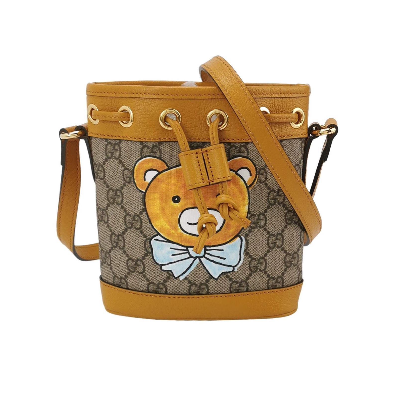 Gucci Ophidia Leather Monogram Drawstring Crossbody Bag 057850700643
