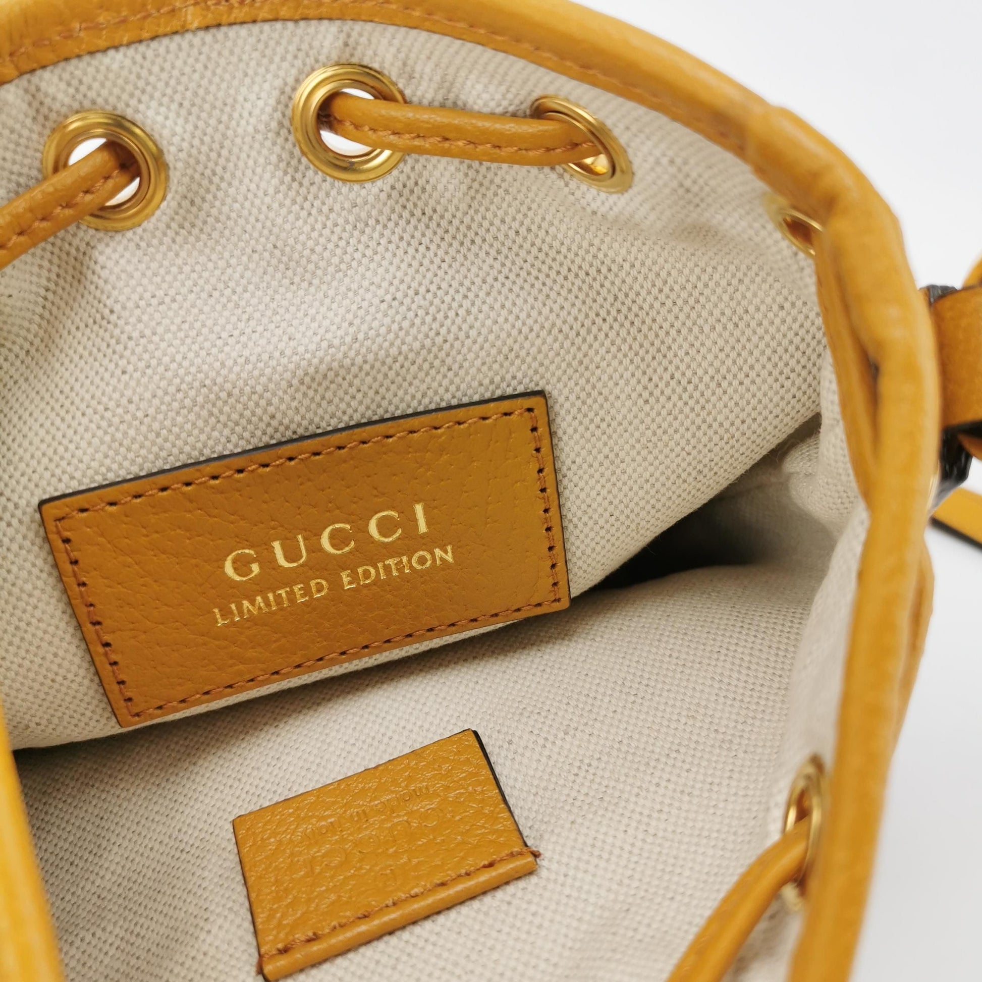 Gucci Ophidia Leather Monogram Drawstring Crossbody Bag 057850700643