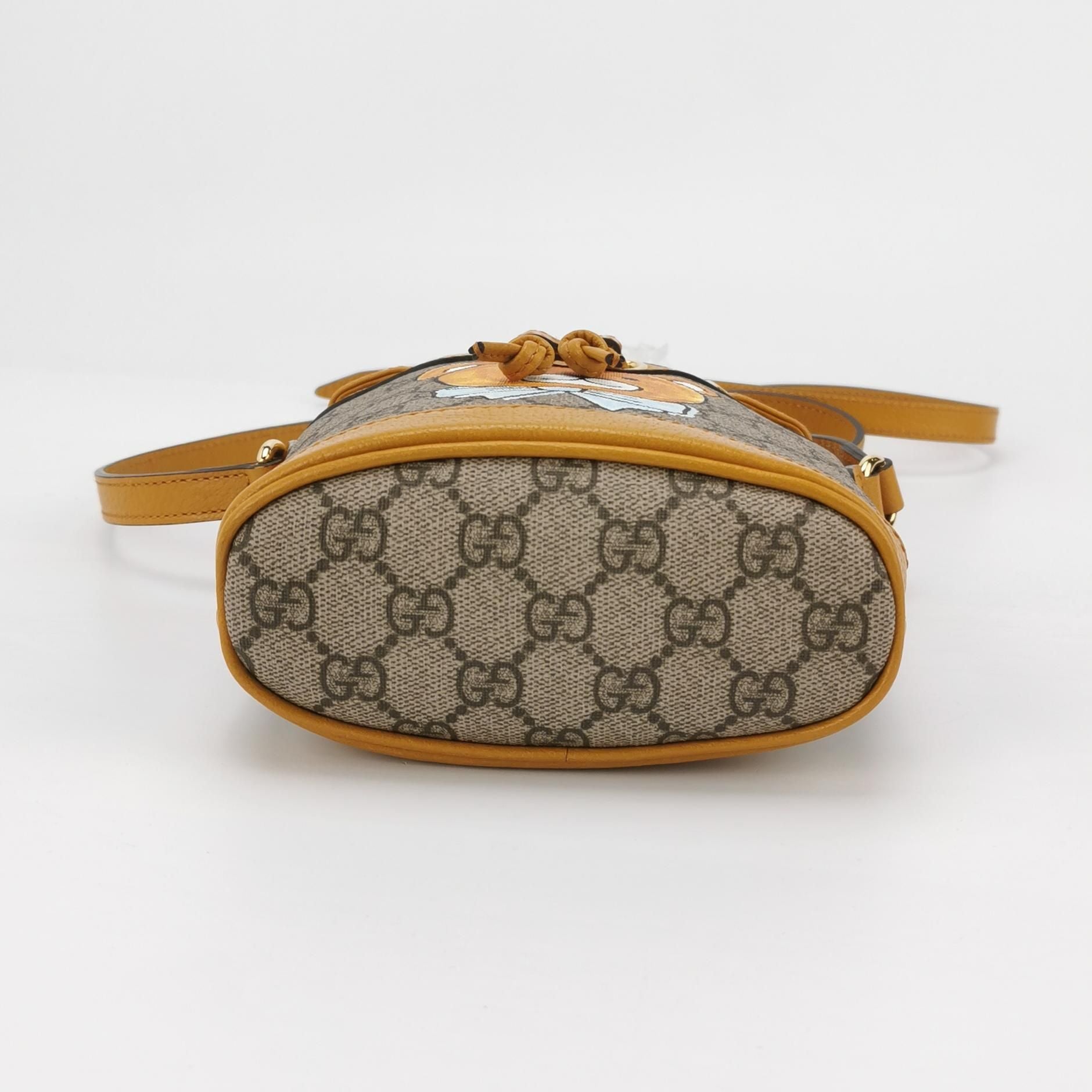 Gucci Ophidia Leather Monogram Drawstring Crossbody Bag 057850700643