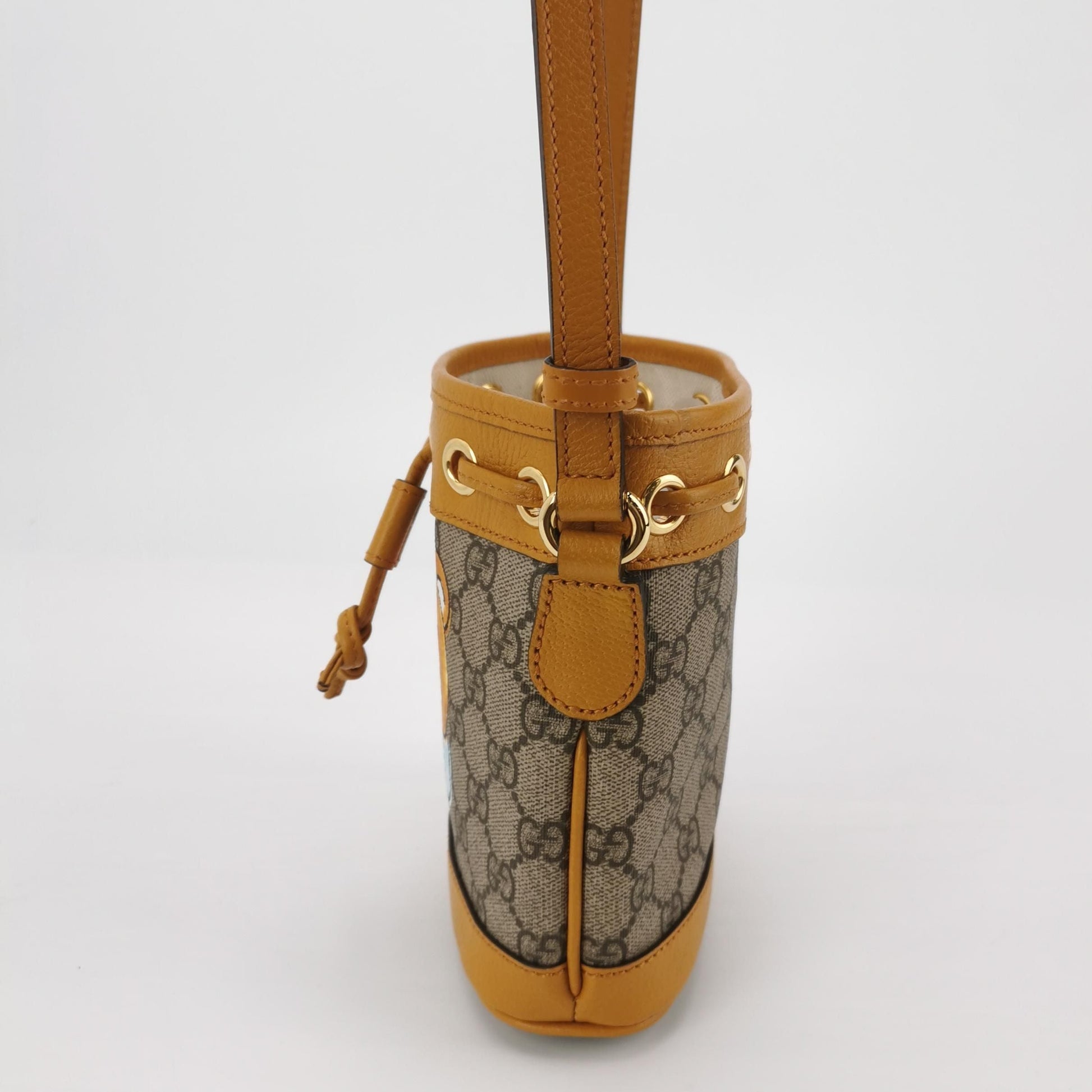 Gucci Ophidia Leather Monogram Drawstring Crossbody Bag 057850700643