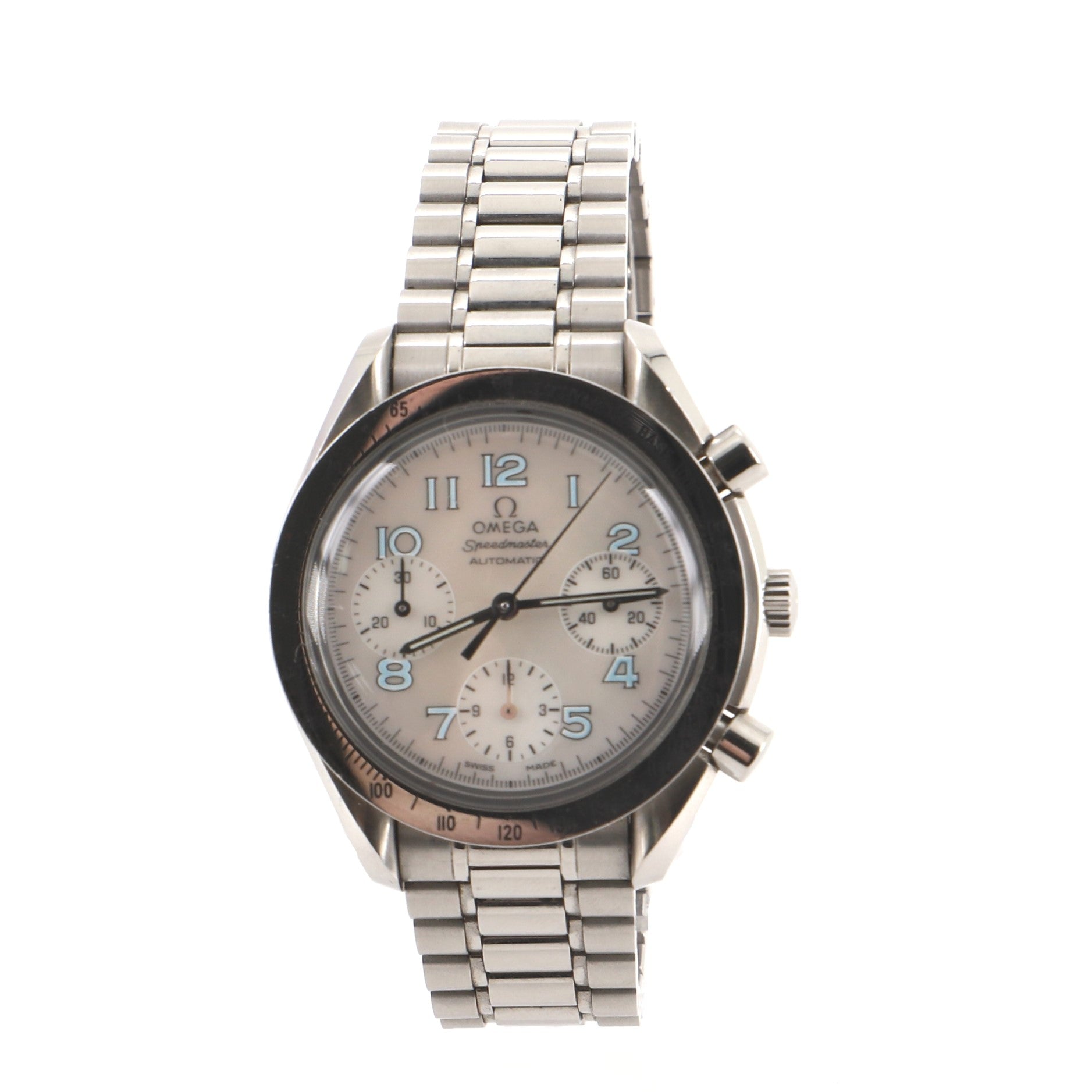 Omega Speedmaster Reduced Chronograph Automatic Watch Stainless Steel with Mother of Pearl 39