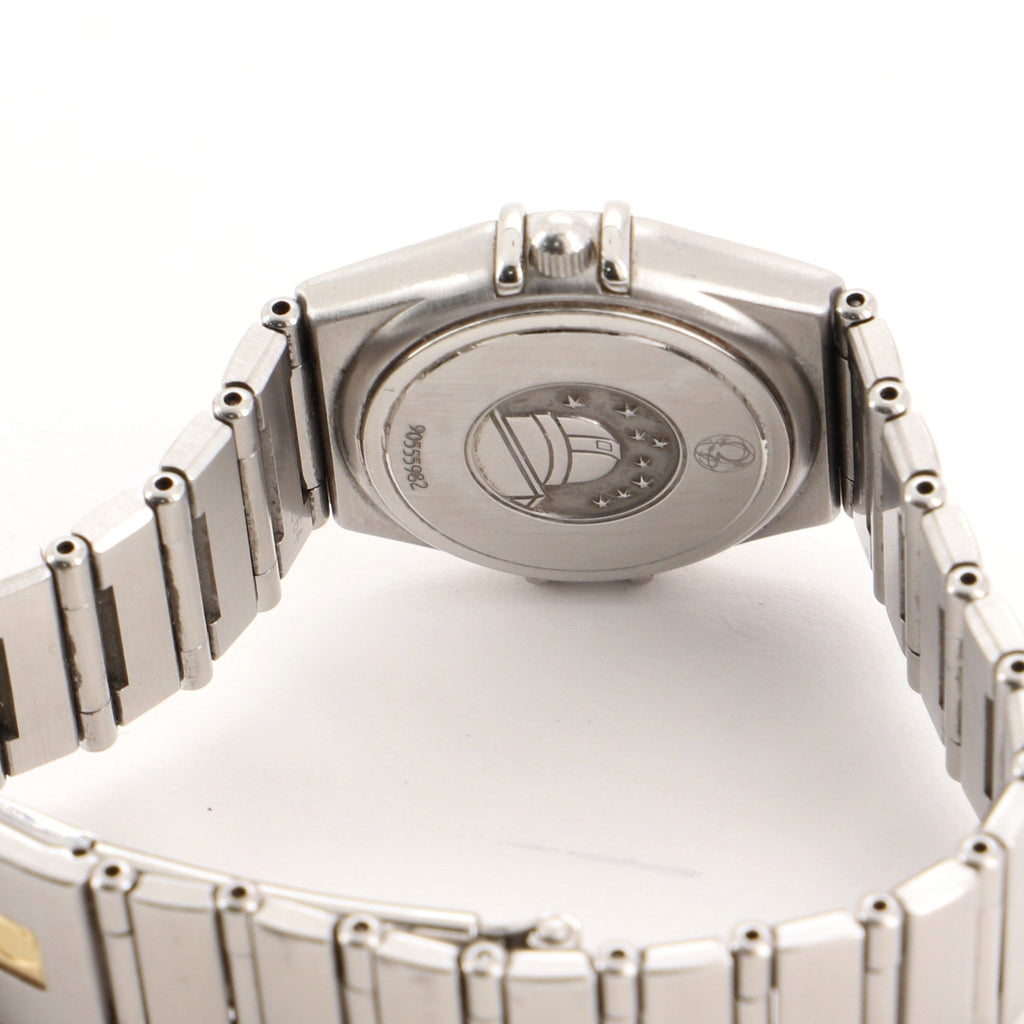 Omega Constellation Quartz Watch Stainless Steel with Diamond Bezel and Mother-of-Pearl 25