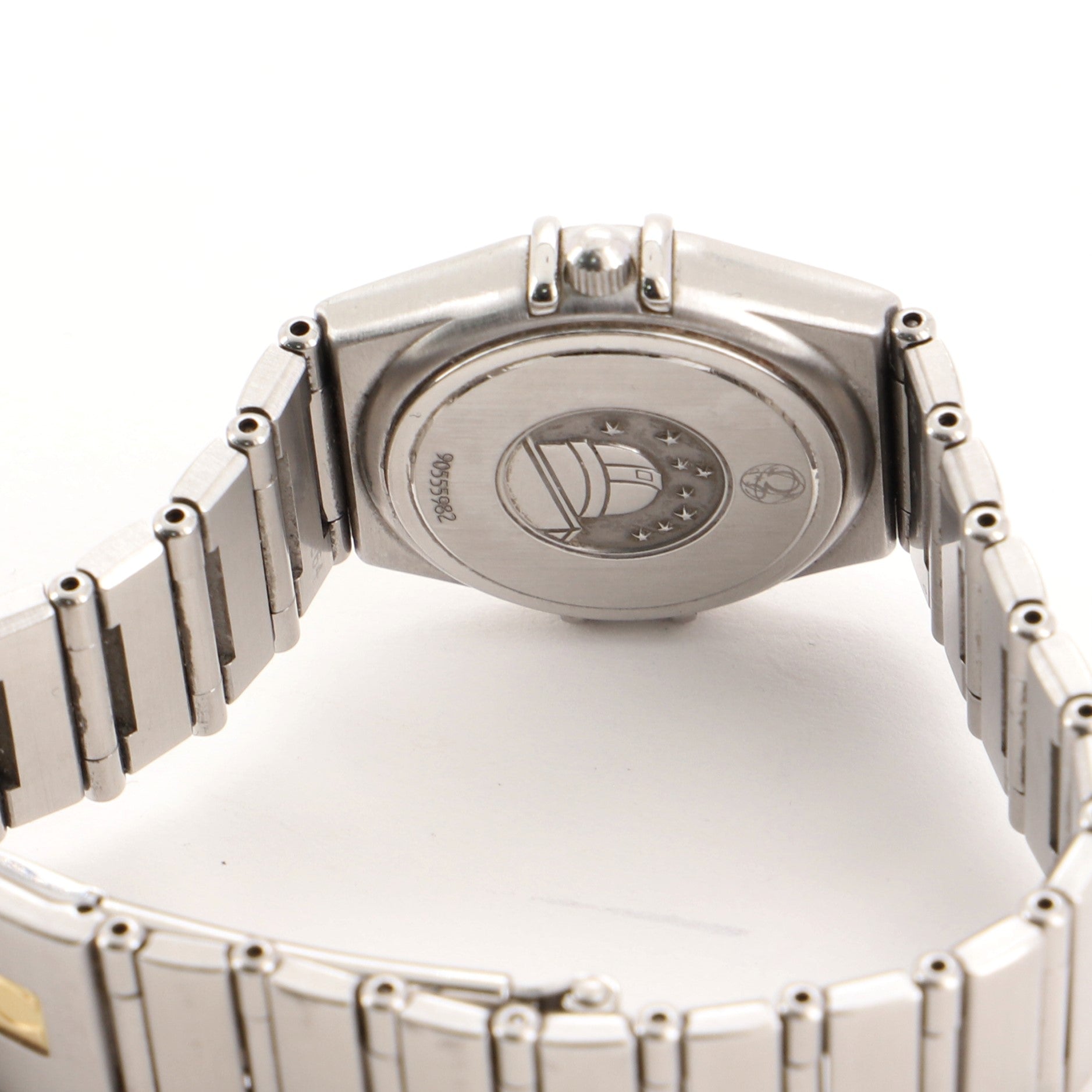 Omega Constellation Quartz Watch Stainless Steel with Diamond Bezel and Mother-of-Pearl 25