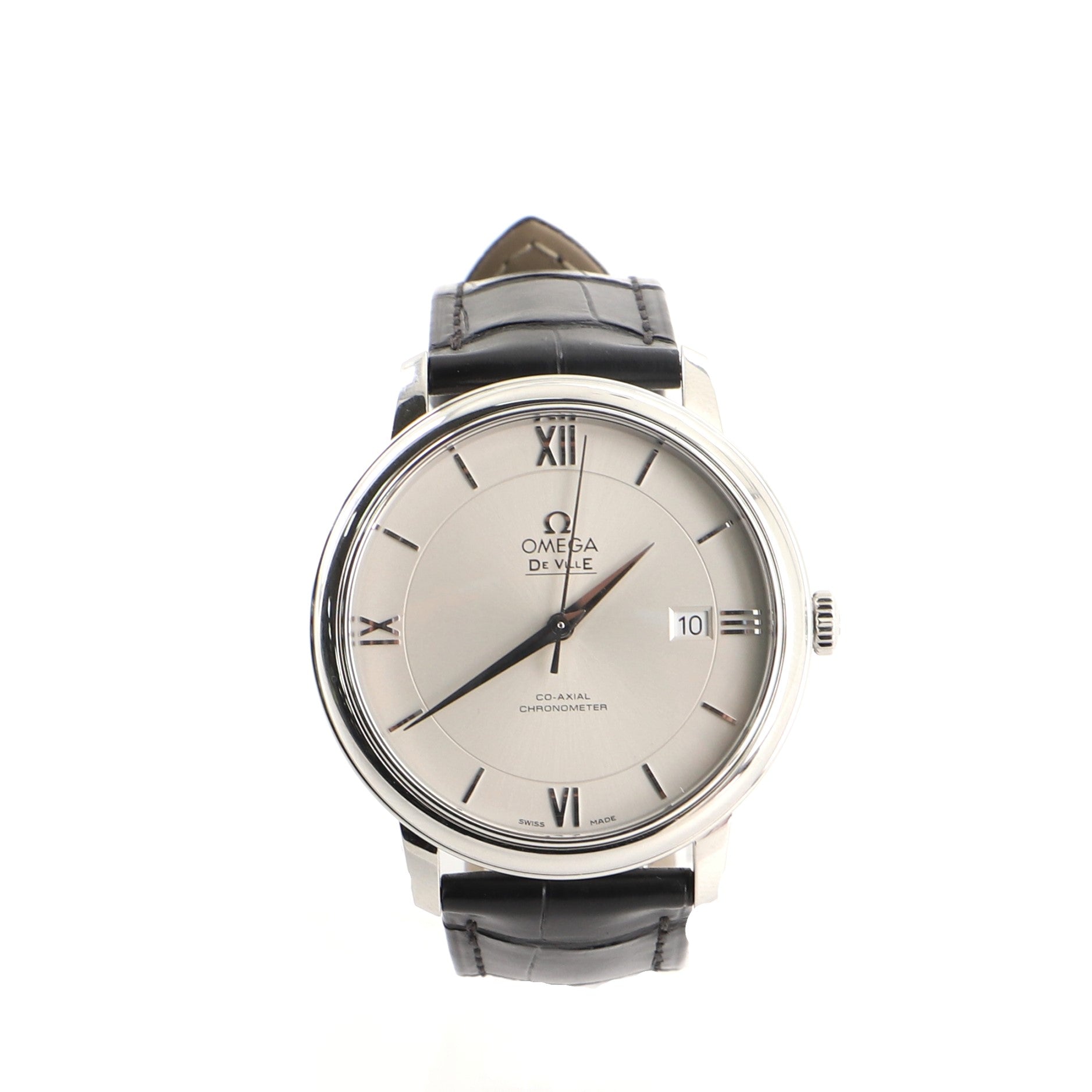 Omega De Ville Prestige Co-Axial Chronometer Automatic Watch Stainless Steel with Leather 39