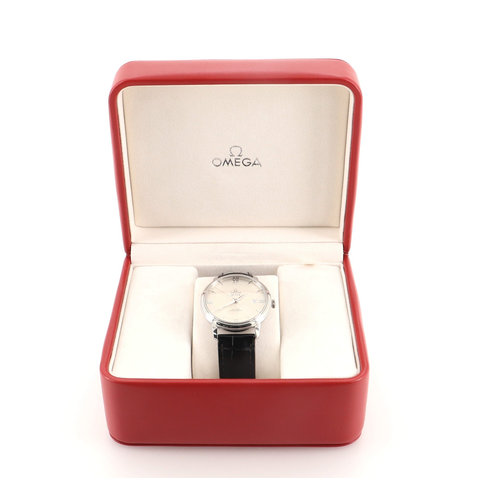 Omega De Ville Prestige Co-Axial Chronometer Automatic Watch Stainless Steel with Leather 39