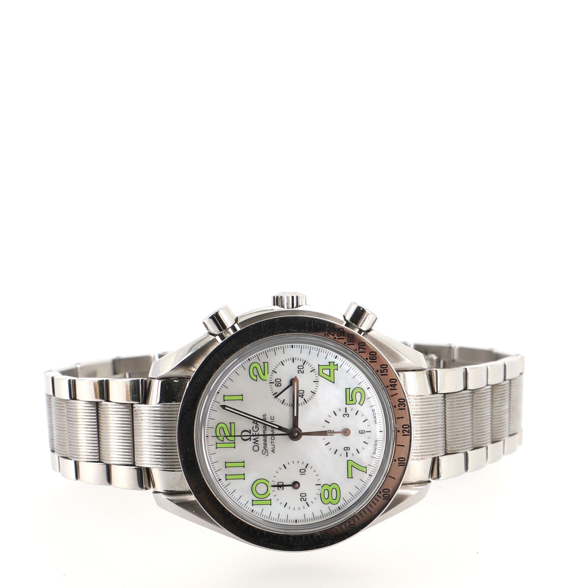 Omega Speedmaster Reduced Chronograph Automatic Watch Stainless Steel with Mother of Pearl 39