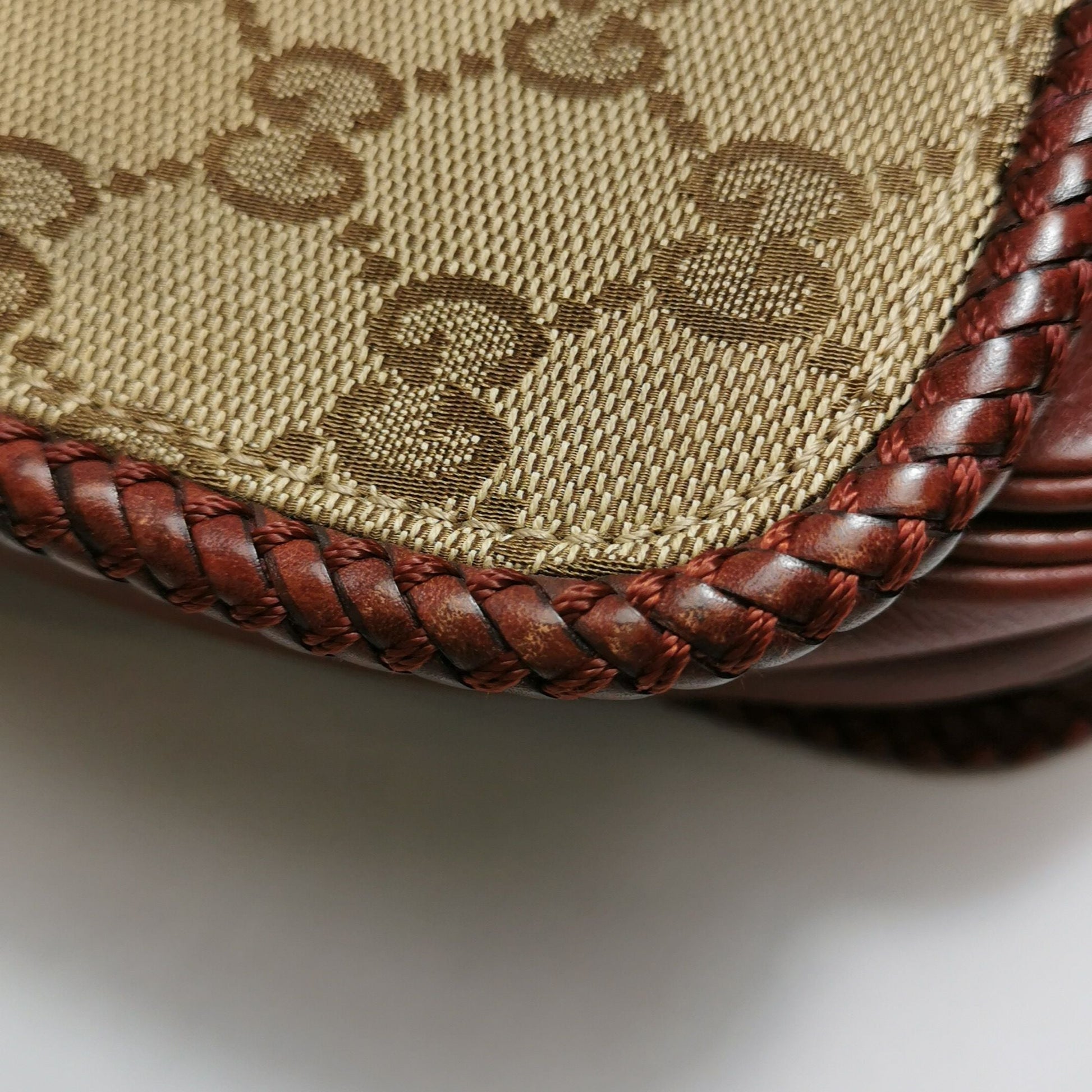 Gucci Leather Canvas Fringe Crossbody Bag 250606781225208