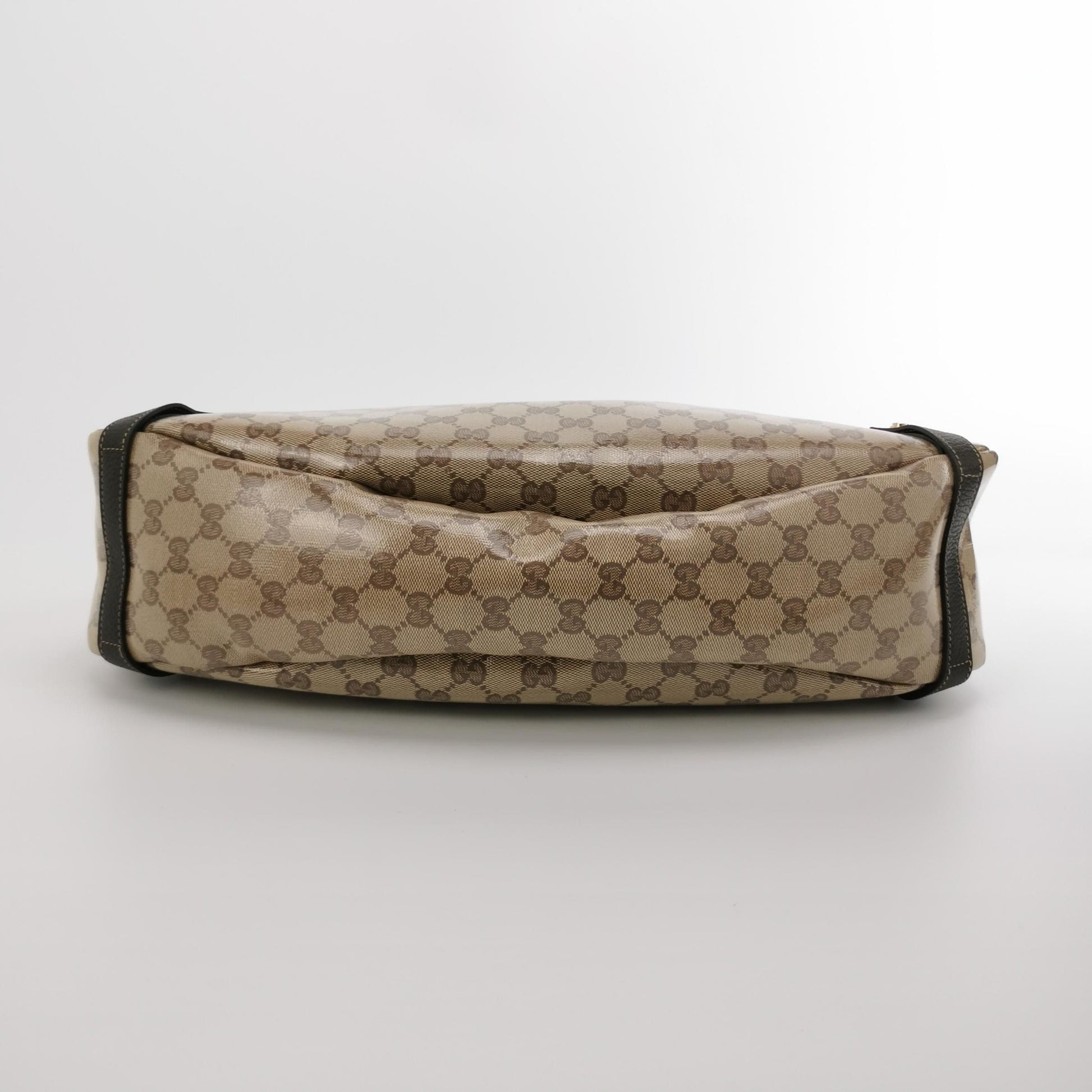 Gucci Abbey Leather Coated Canvas GG Monogram D-Ring Shoulder Bag 067850400216