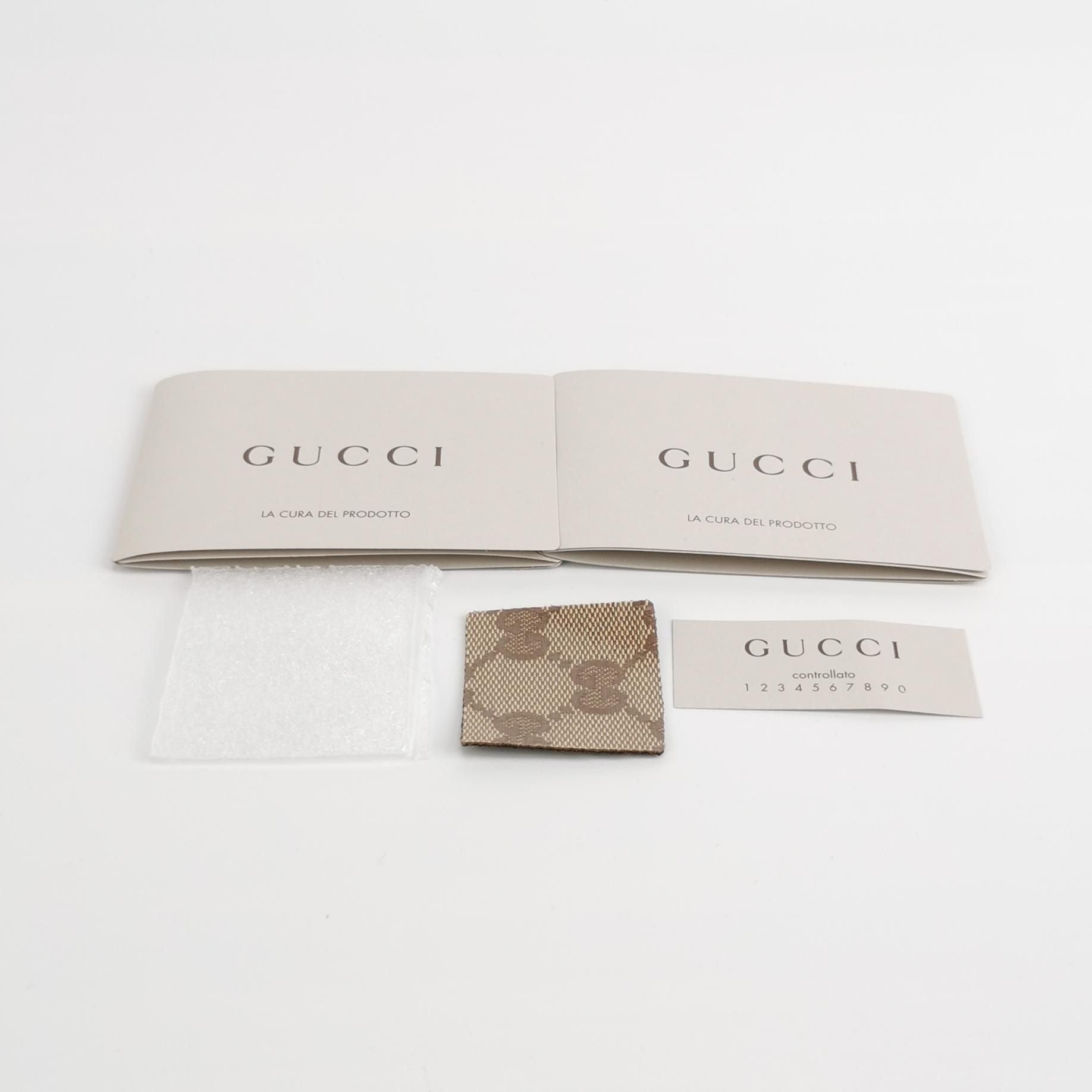 Gucci Abbey Leather Coated Canvas GG Monogram D-Ring Shoulder Bag 067850400216