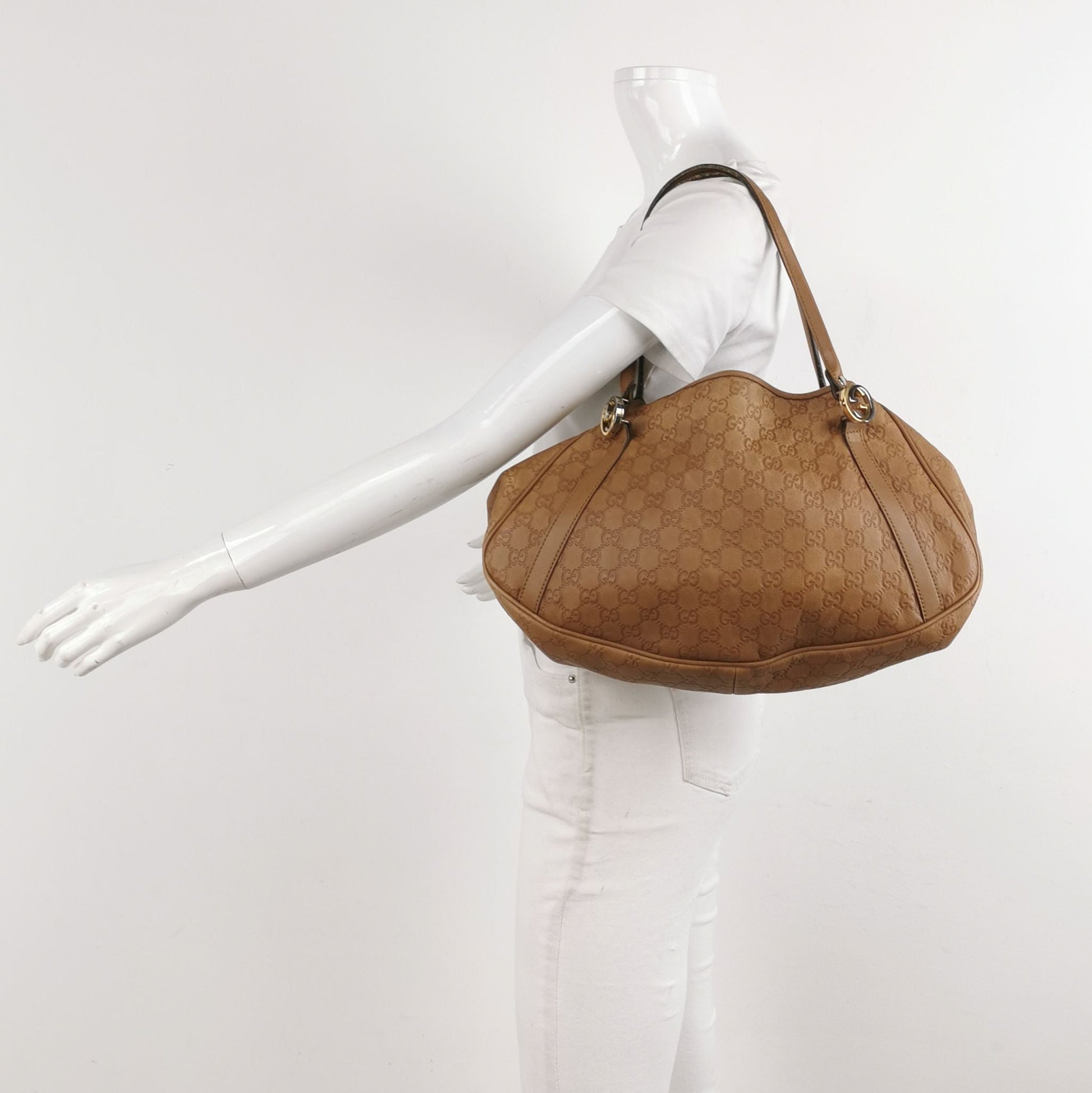 Gucci Abbey Leather GG Monogram D-Ring Shoulder Bag 250604781221576