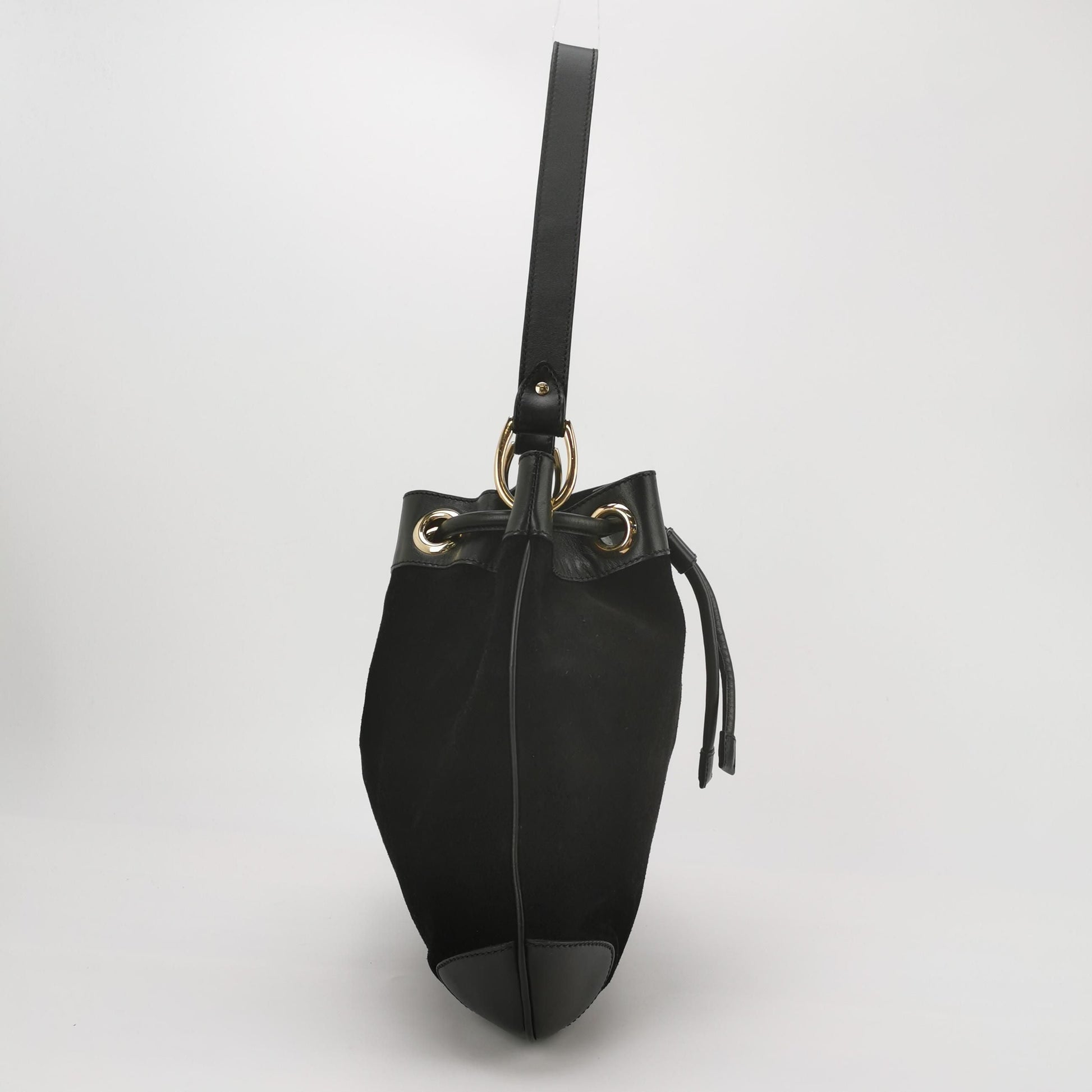 Gucci Suede GG Canvas Drawstring Shoulder Bag 250602781219245