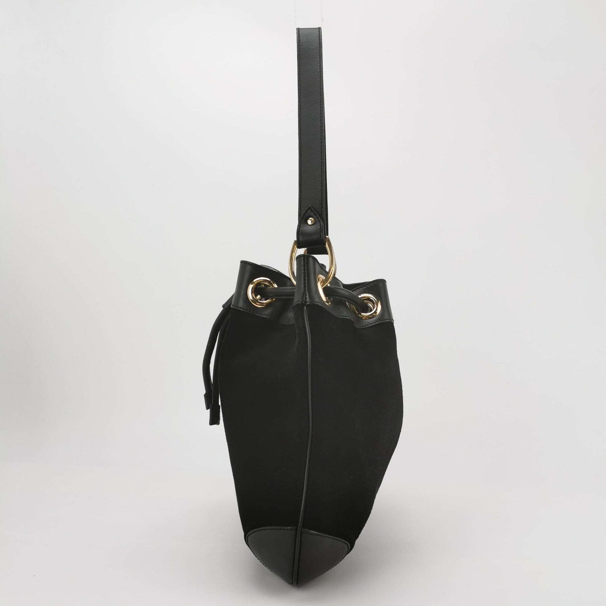 Gucci Suede GG Canvas Drawstring Shoulder Bag 250602781219245