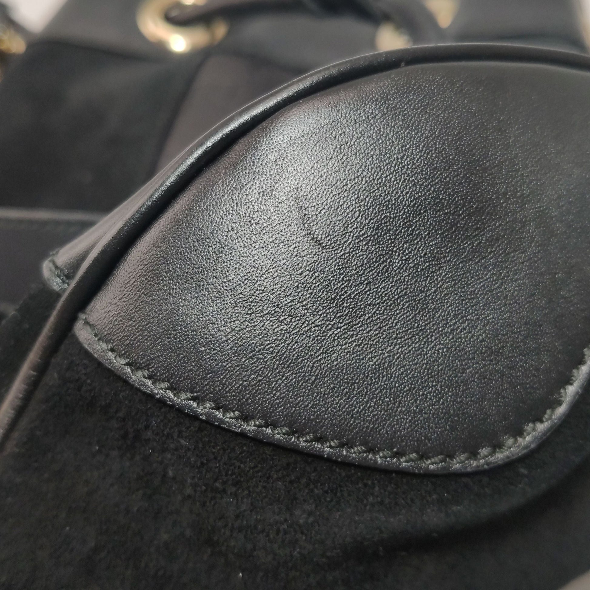 Gucci Suede GG Canvas Drawstring Shoulder Bag 250602781219245