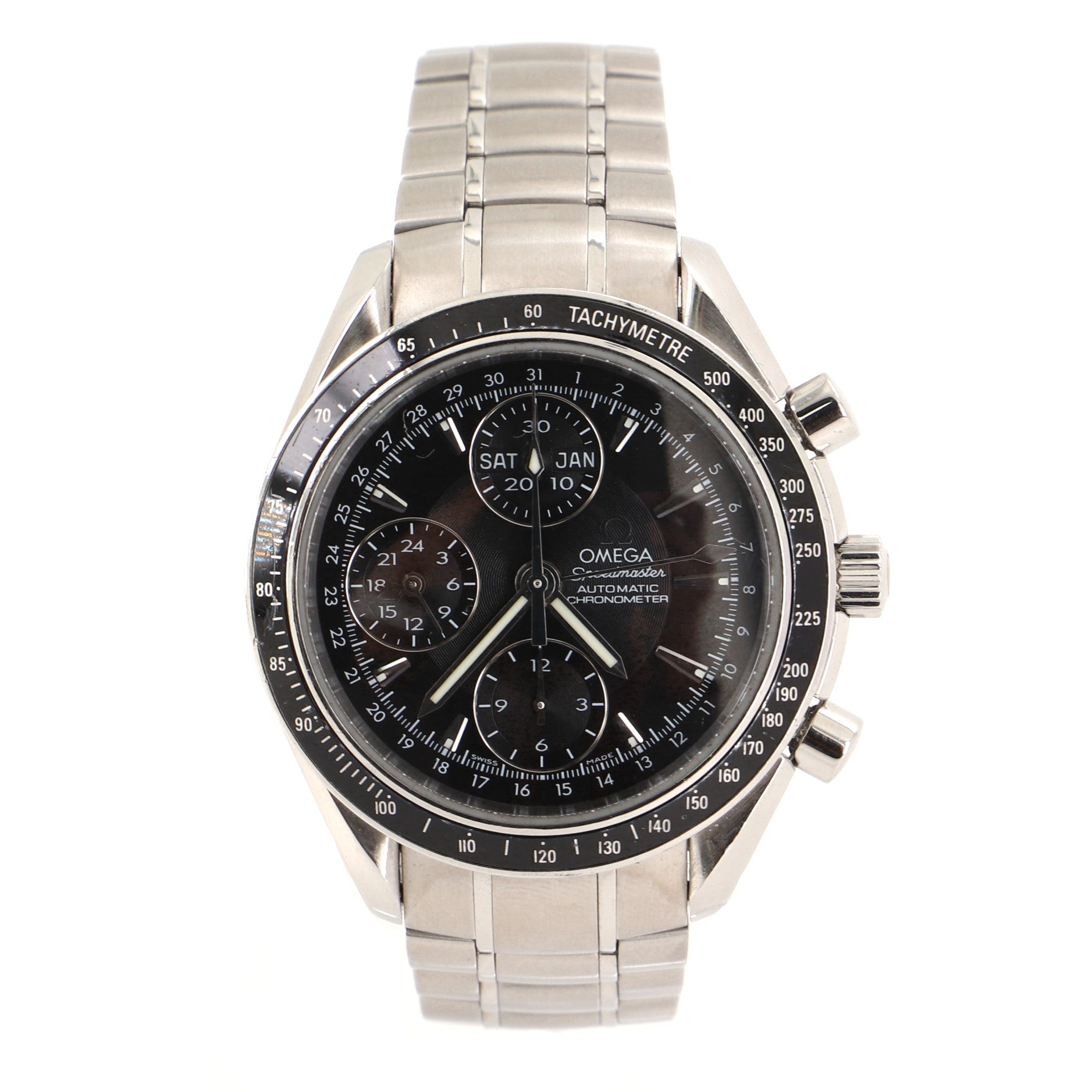 Omega Speedmaster Day-Date Chronograph Automatic Watch Stainless Steel 39