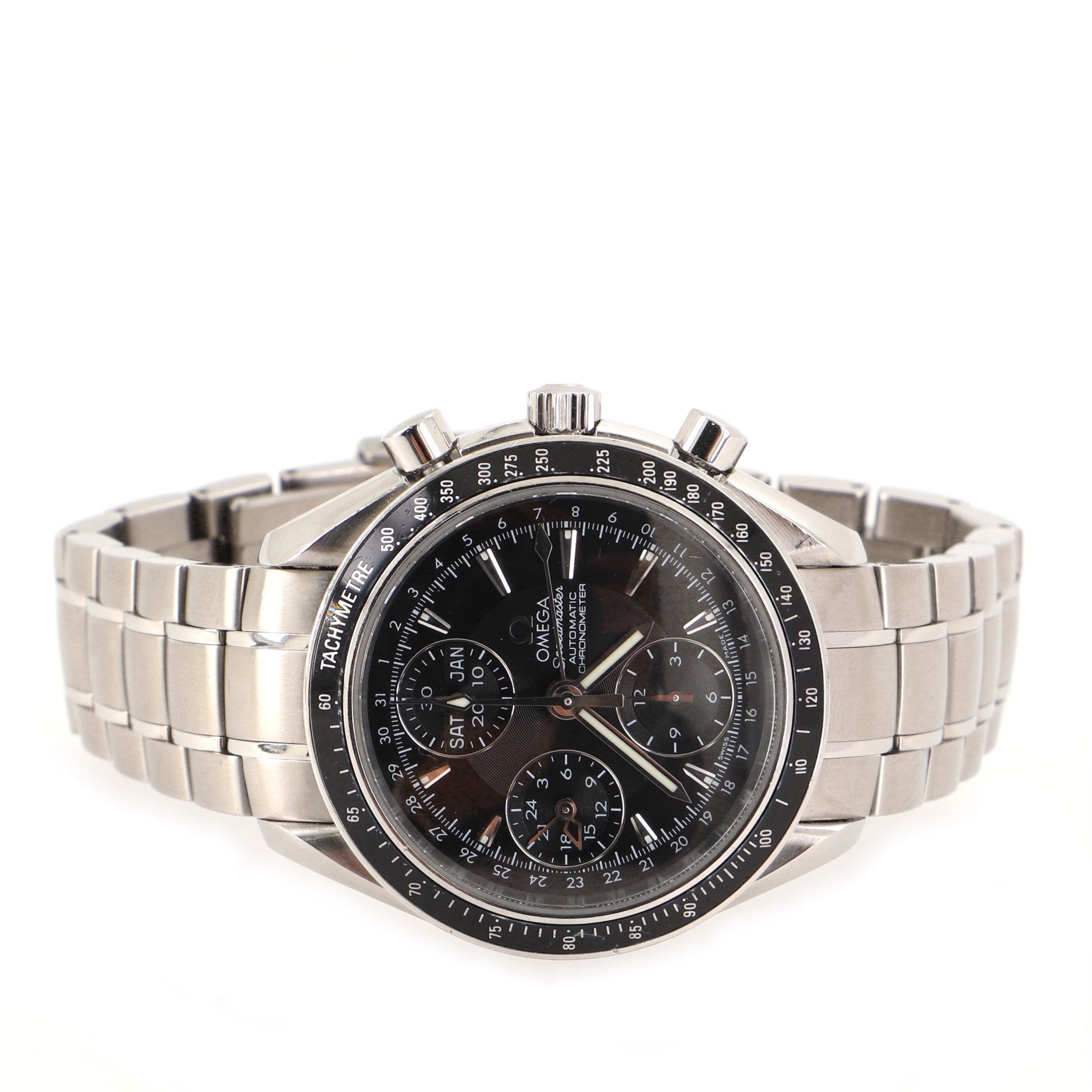 Omega Speedmaster Day-Date Chronograph Automatic Watch Stainless Steel 39