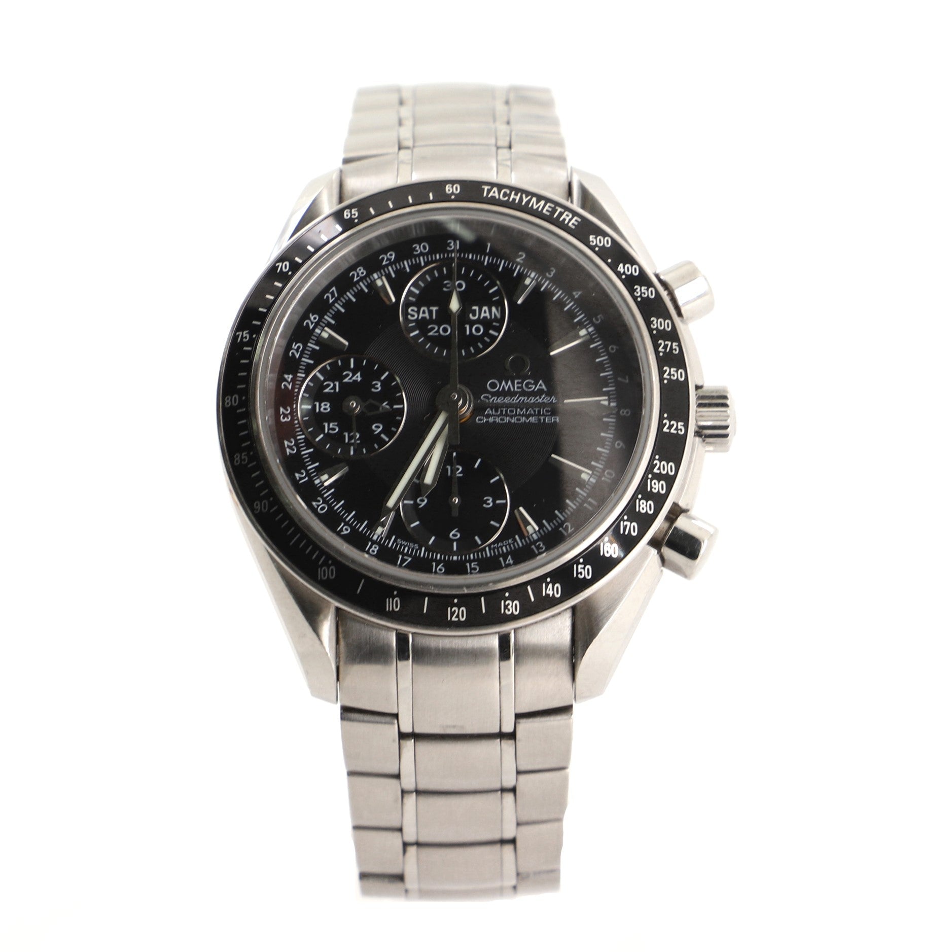 Omega Speedmaster Day-Date Chronograph Automatic Watch Stainless Steel 39