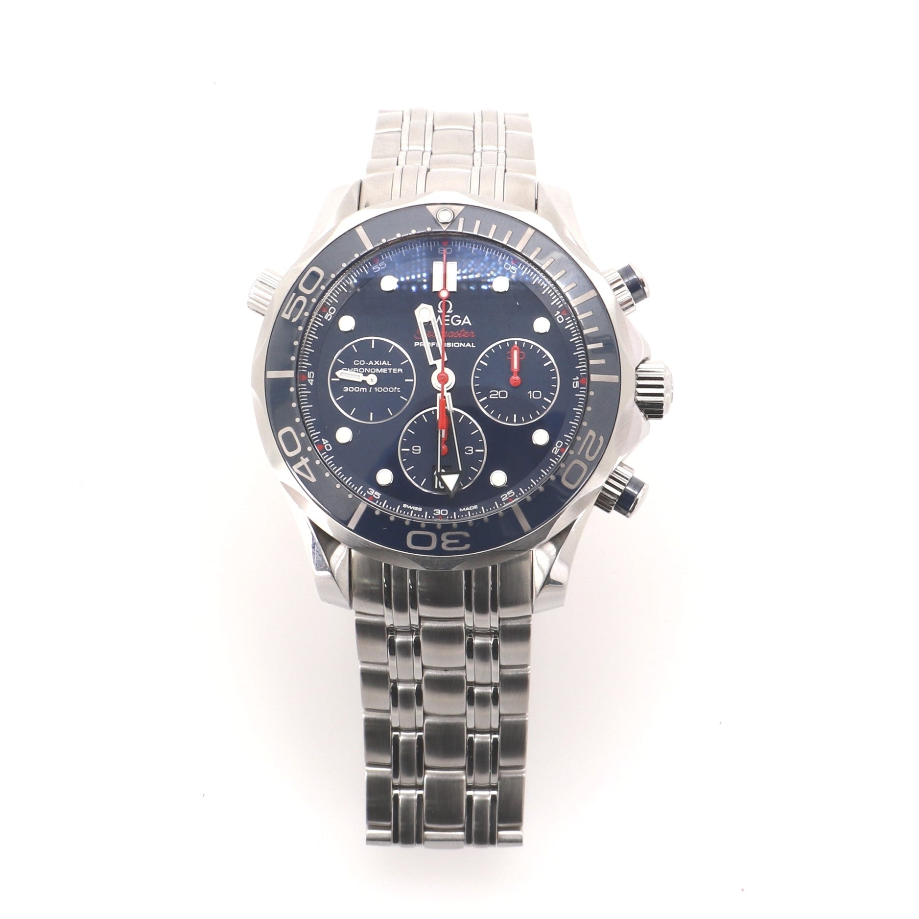Omega Seamaster Professional Diver 300M Co-Axial Chronometer Chronograph Automatic Watch Stainless Steel 44