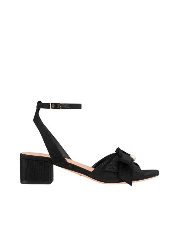 Christian Dior Adiorable Fringe Grosgrain Sandal Heels Black