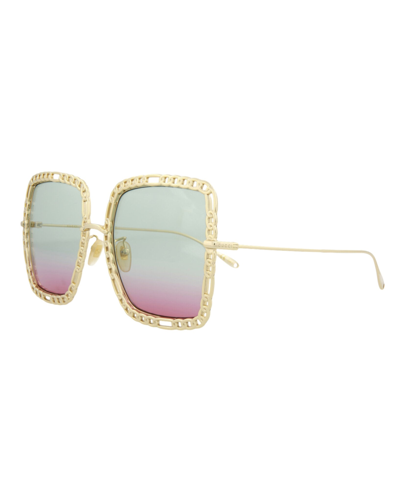 Square-Metal Frame Sunglasses