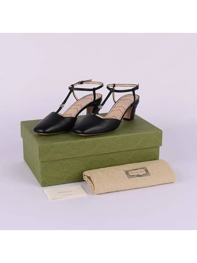 Gucci Petite GG Leather Slingback Heel Black