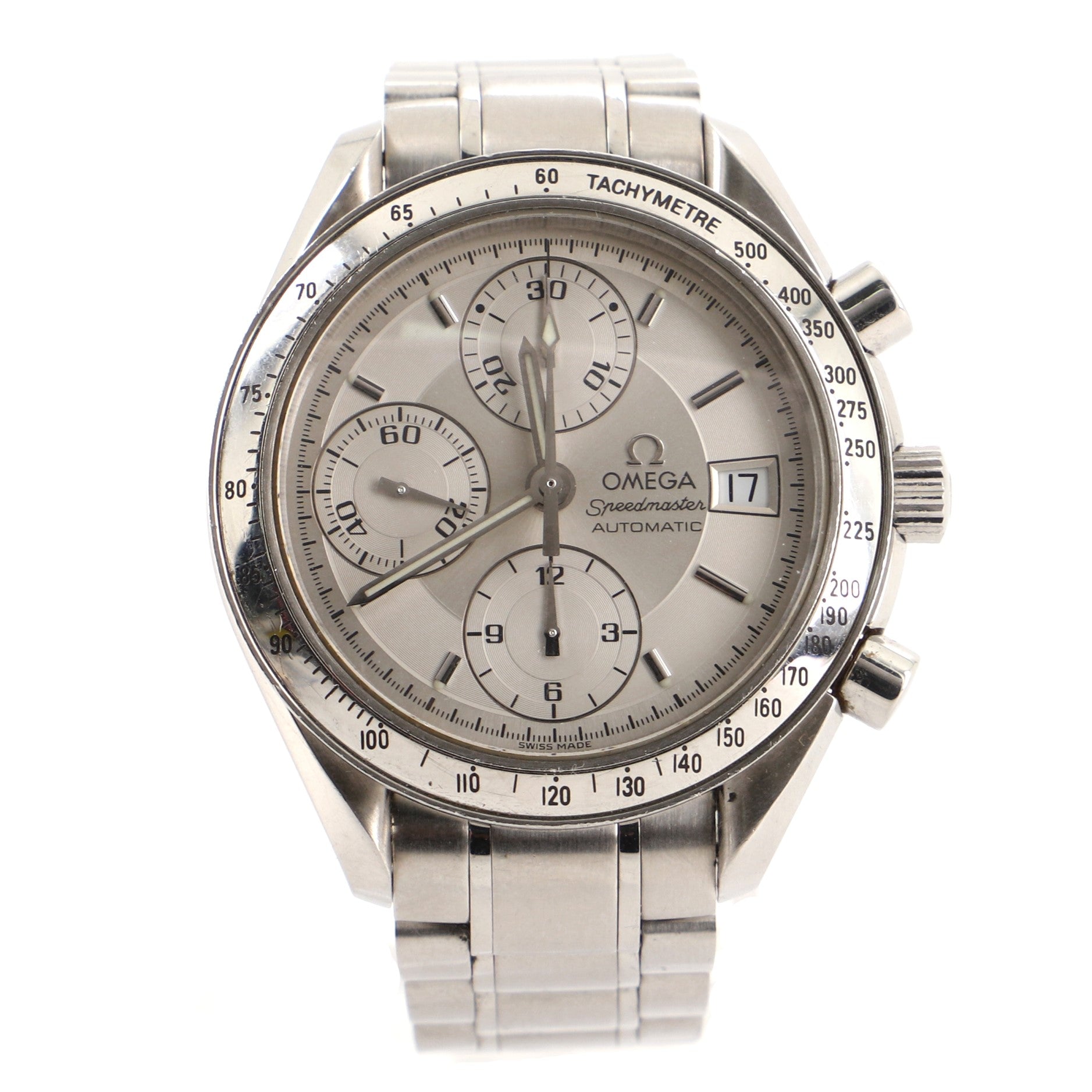 Omega Speedmaster Date Chronograph Automatic Watch Stainless Steel 39
