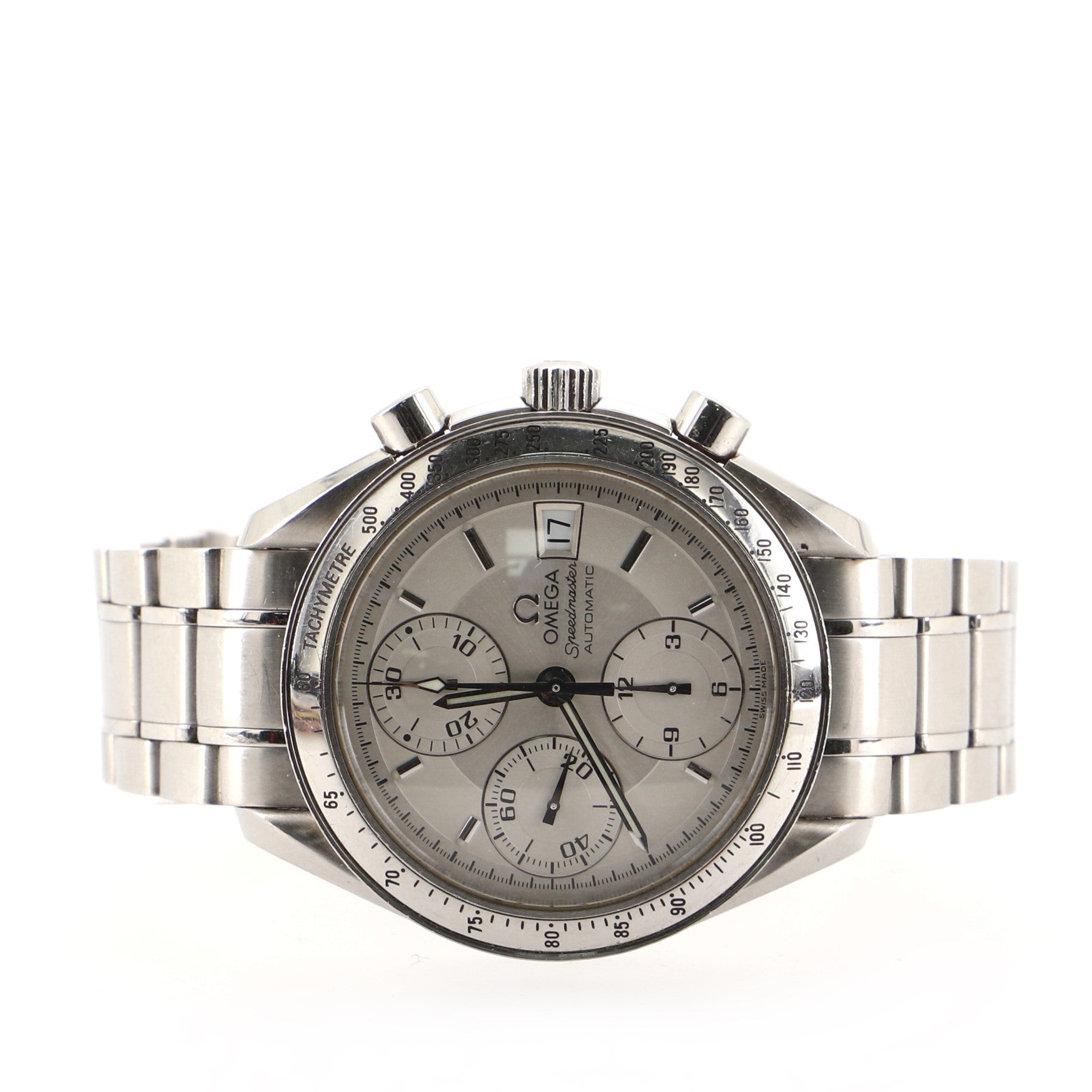 Omega Speedmaster Date Chronograph Automatic Watch Stainless Steel 39