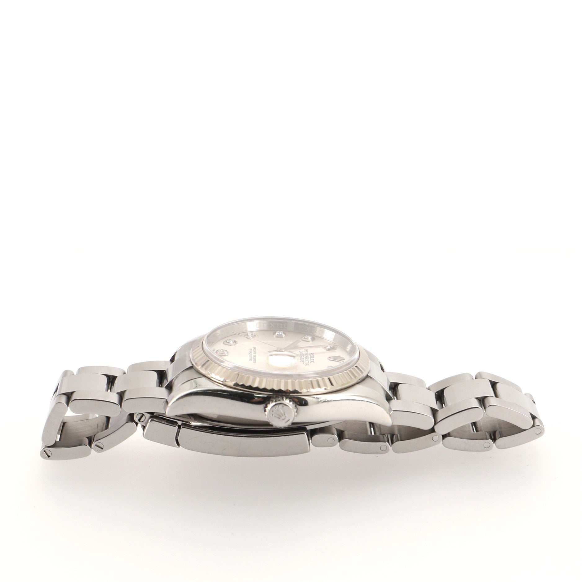 Rolex Oyster Perpetual Datejust Automatic Watch Stainless Steel and White Gold with Diamond Markers 36
